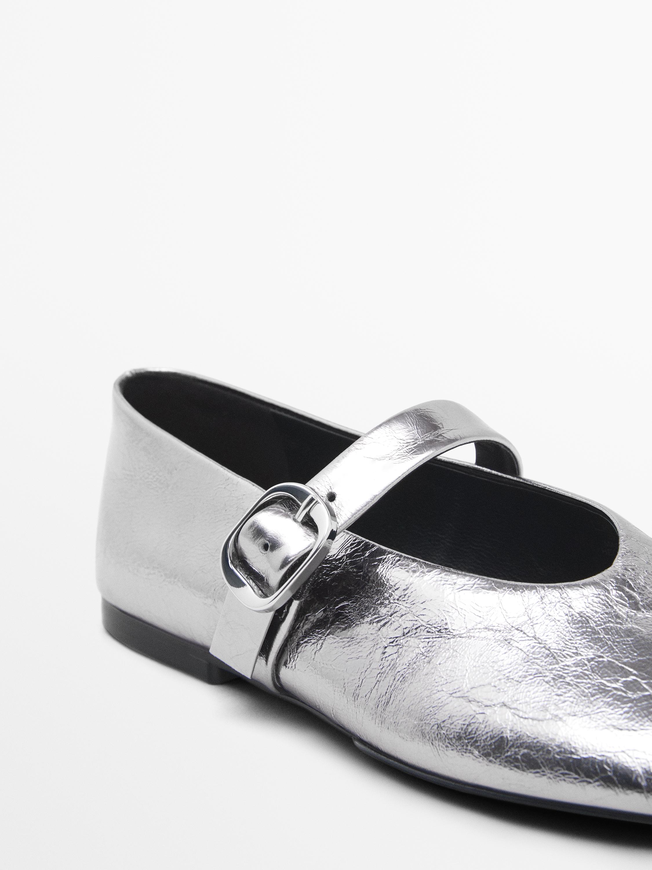 ★大人気★ Massimo Dutti メタリック フラットシューズ Massimo Dutti(マッシモドゥッティ) フラットシューズ