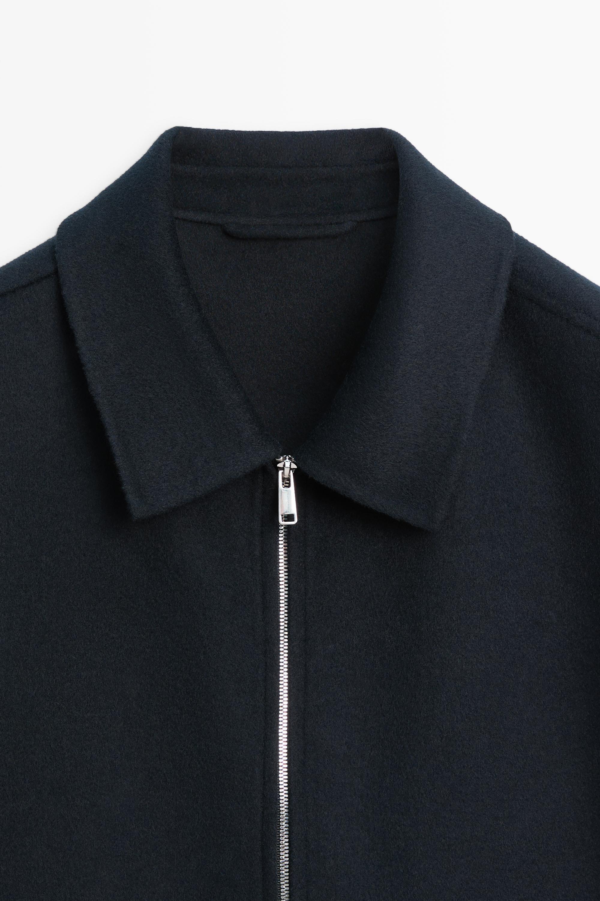 Wool blend double fabric jacket — DEEP BLUE