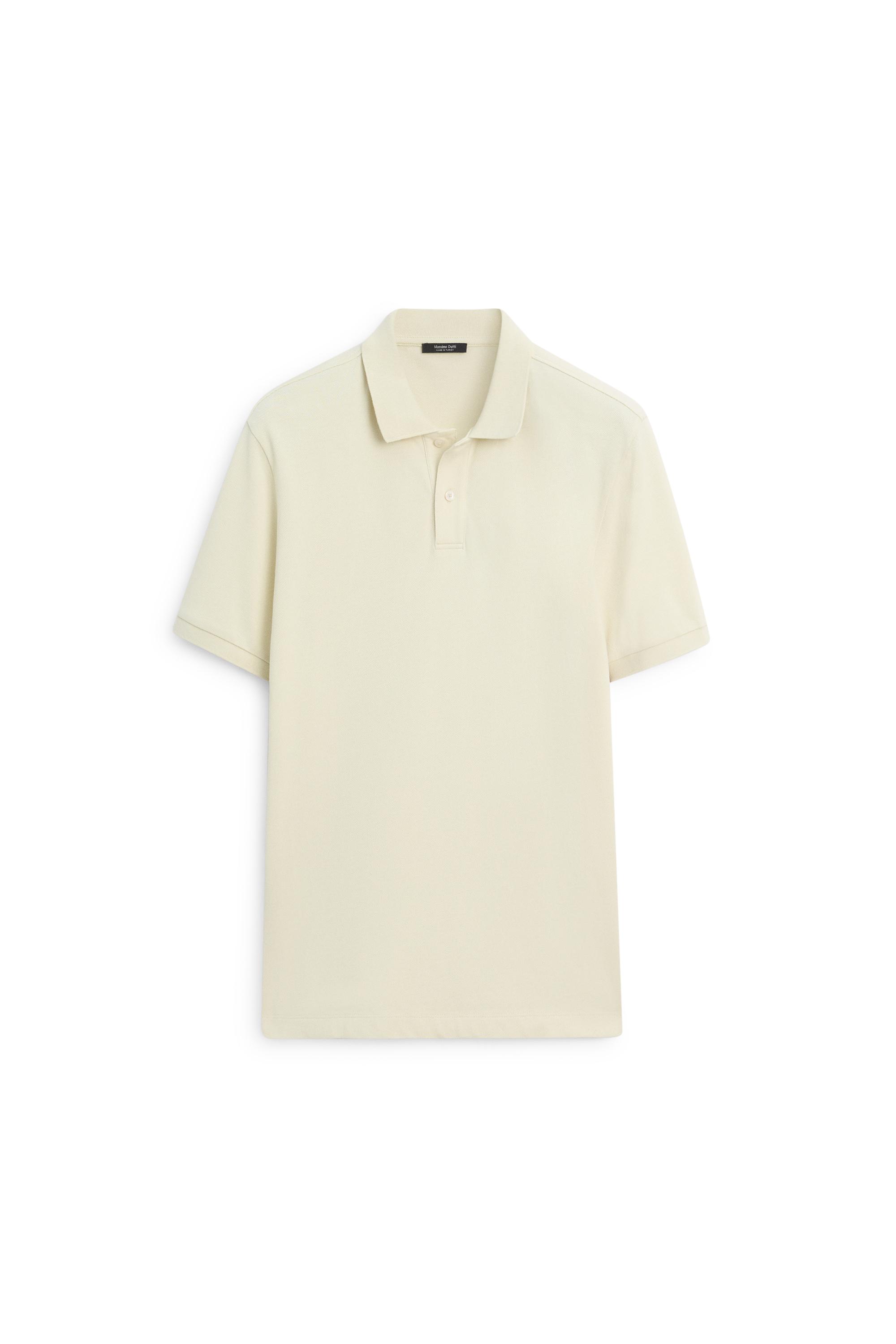Micro-textured cotton piqué polo shirt — Green