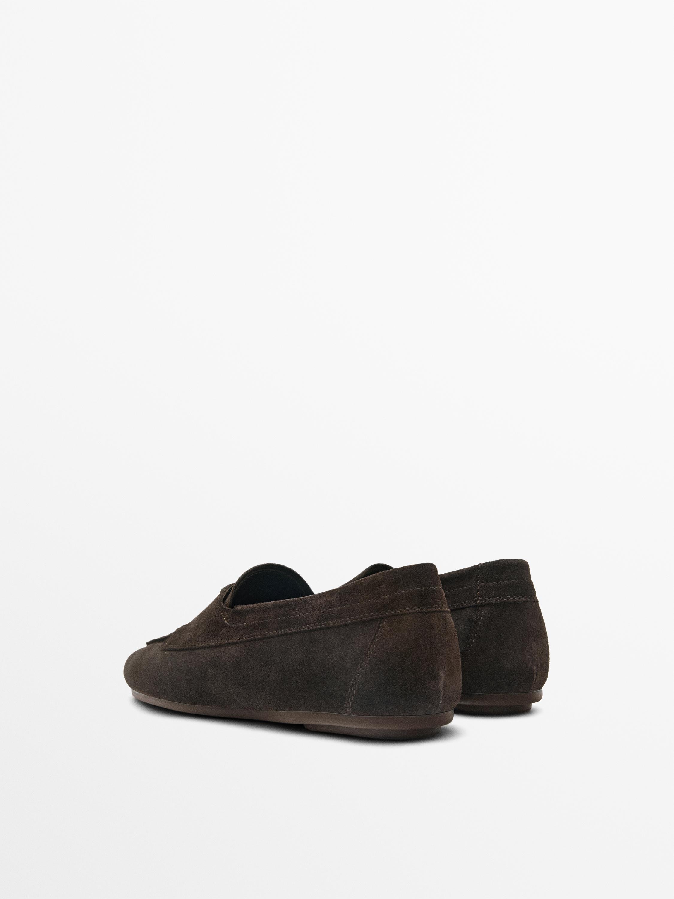 Leather deck shoes — BROWN