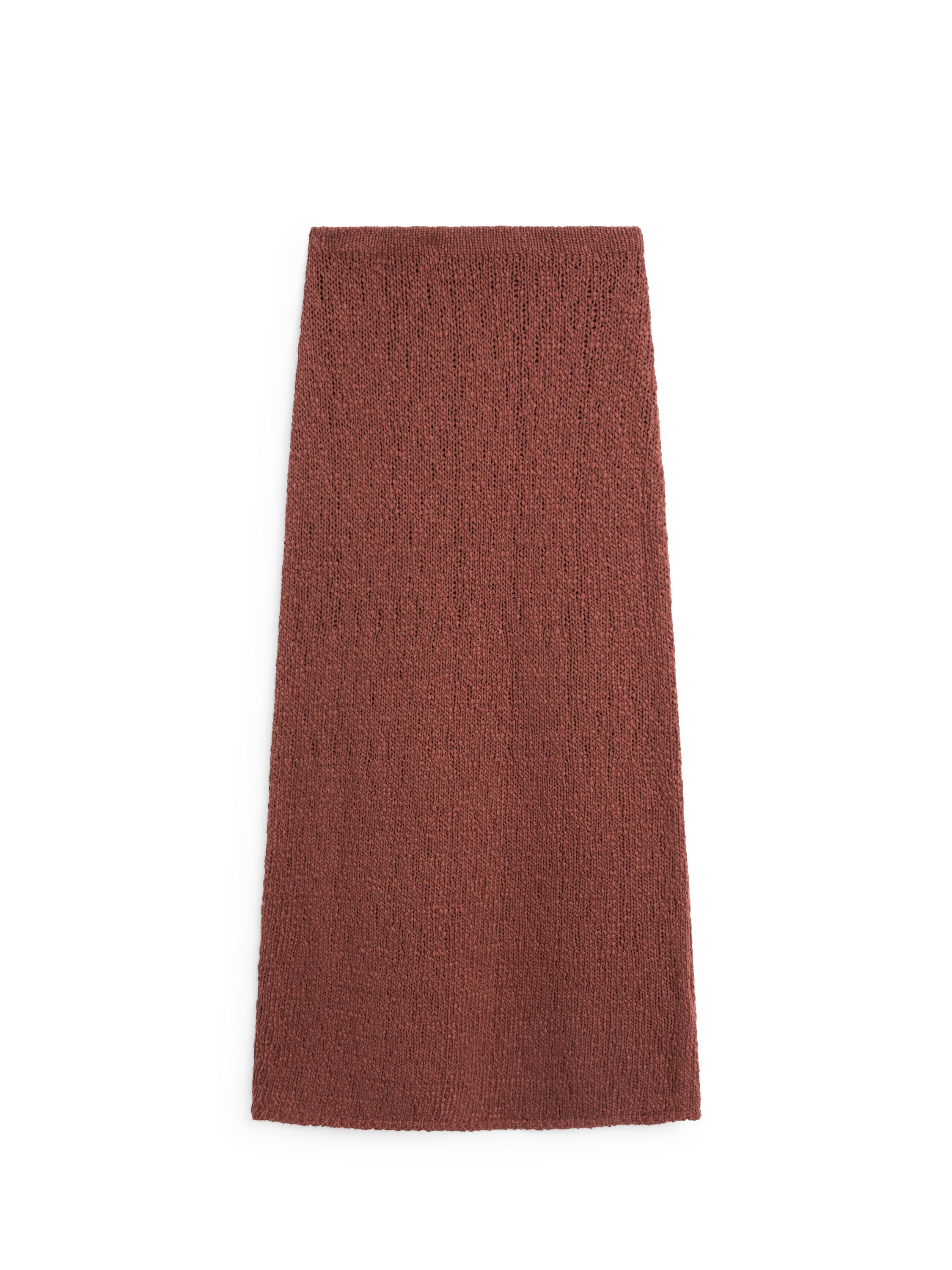 Cotton knit midi skirt — RUSSET