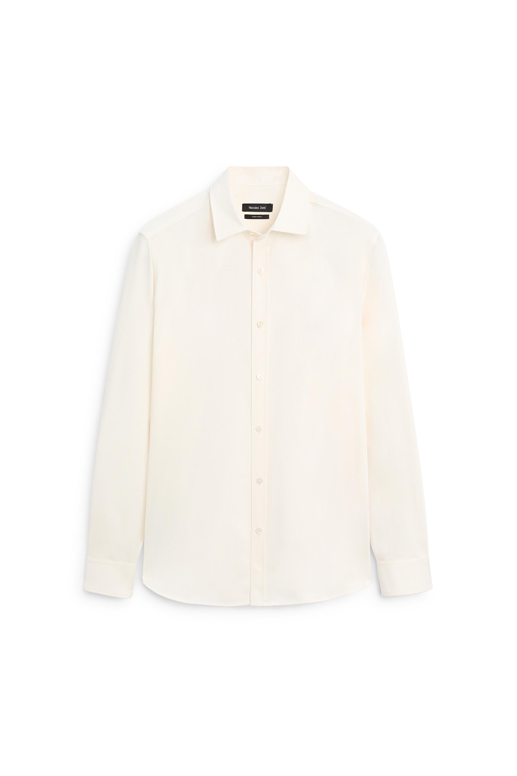 Cotton blend shirt — CREAM