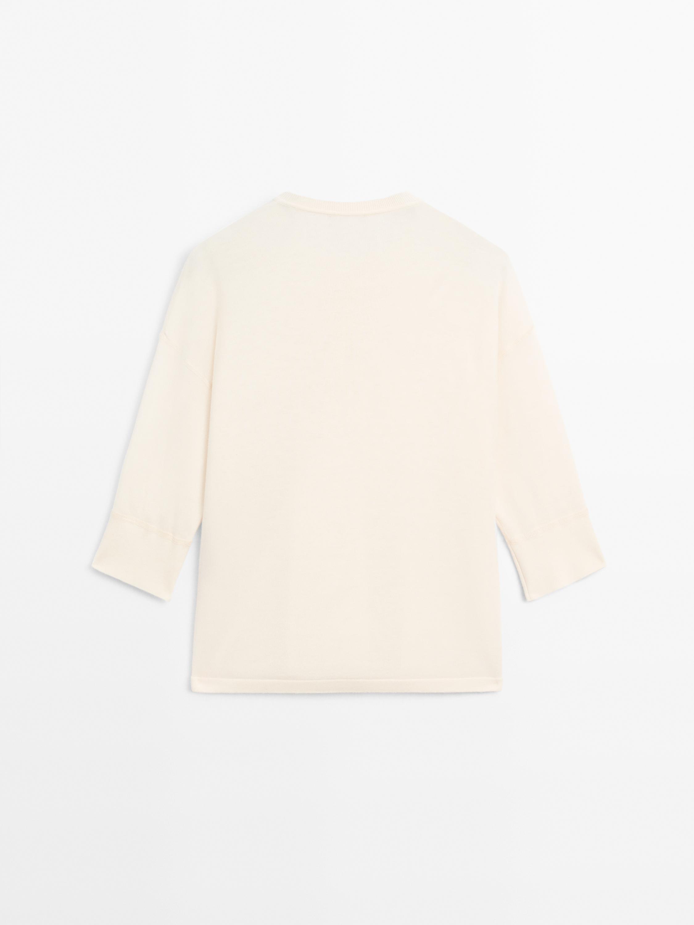 Wool blend henley sweater