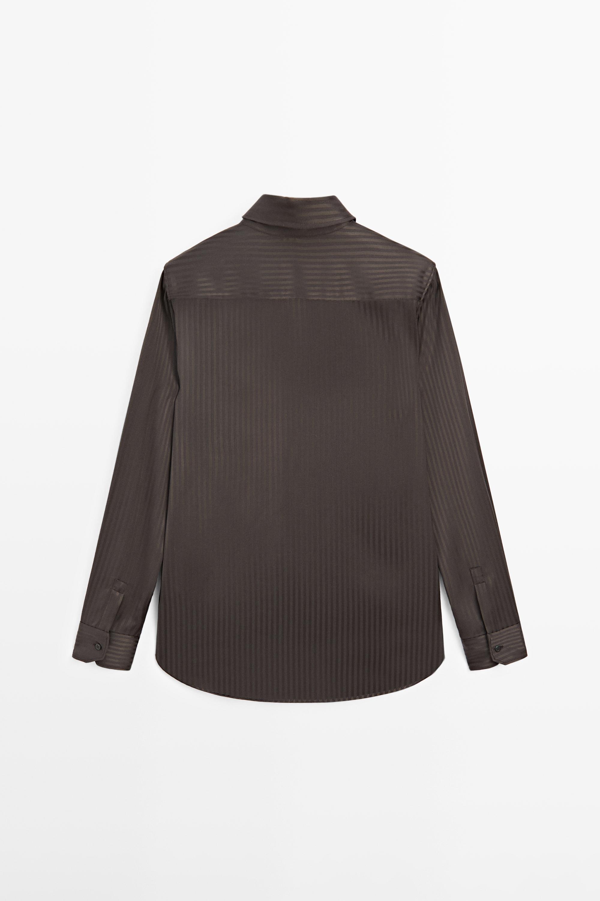 Striped flowing shirt — BROWN