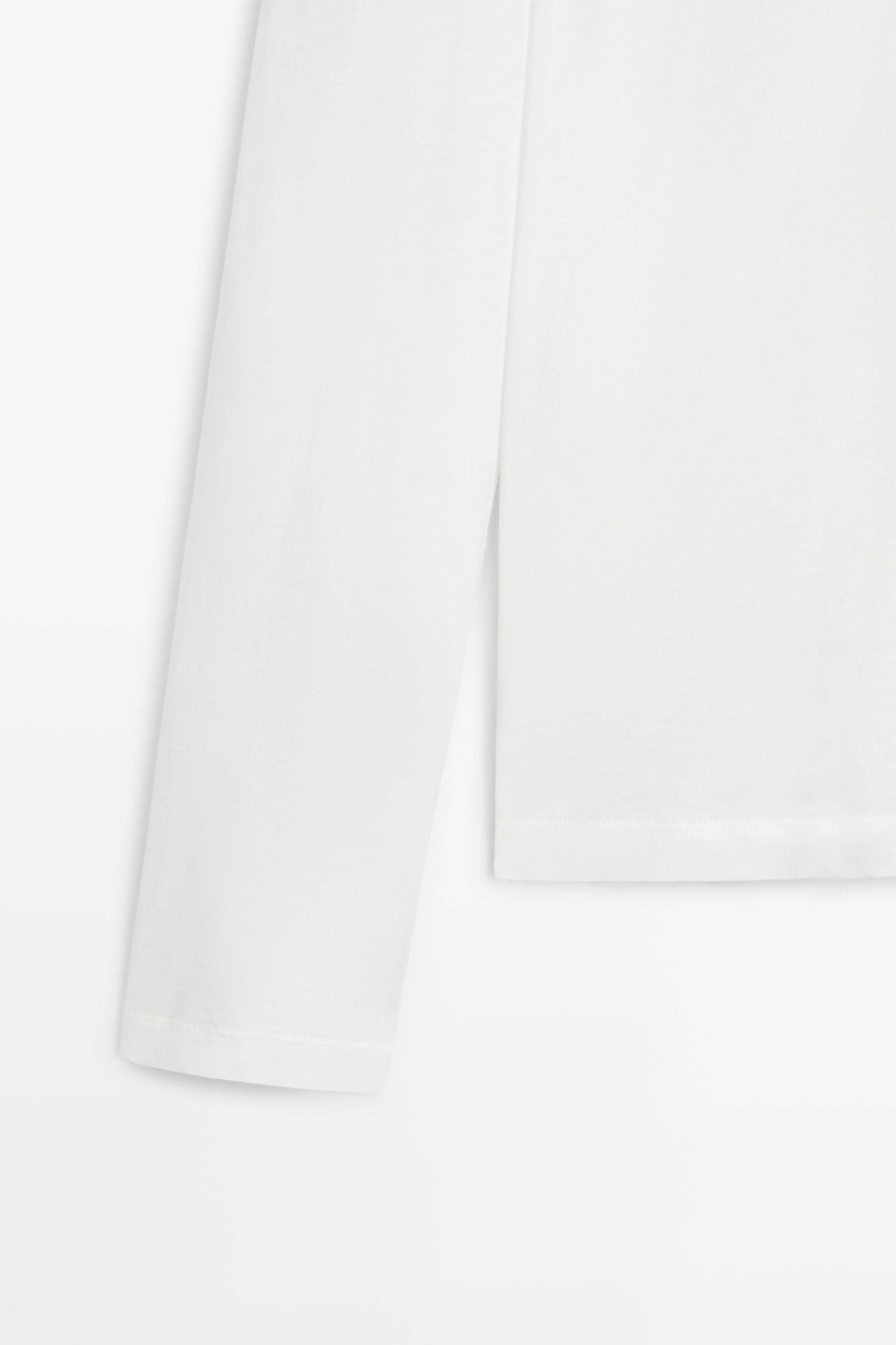 100% cotton long sleeve polo shirt — Off white