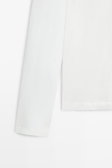 100% cotton long sleeve polo shirt — Off white 7
