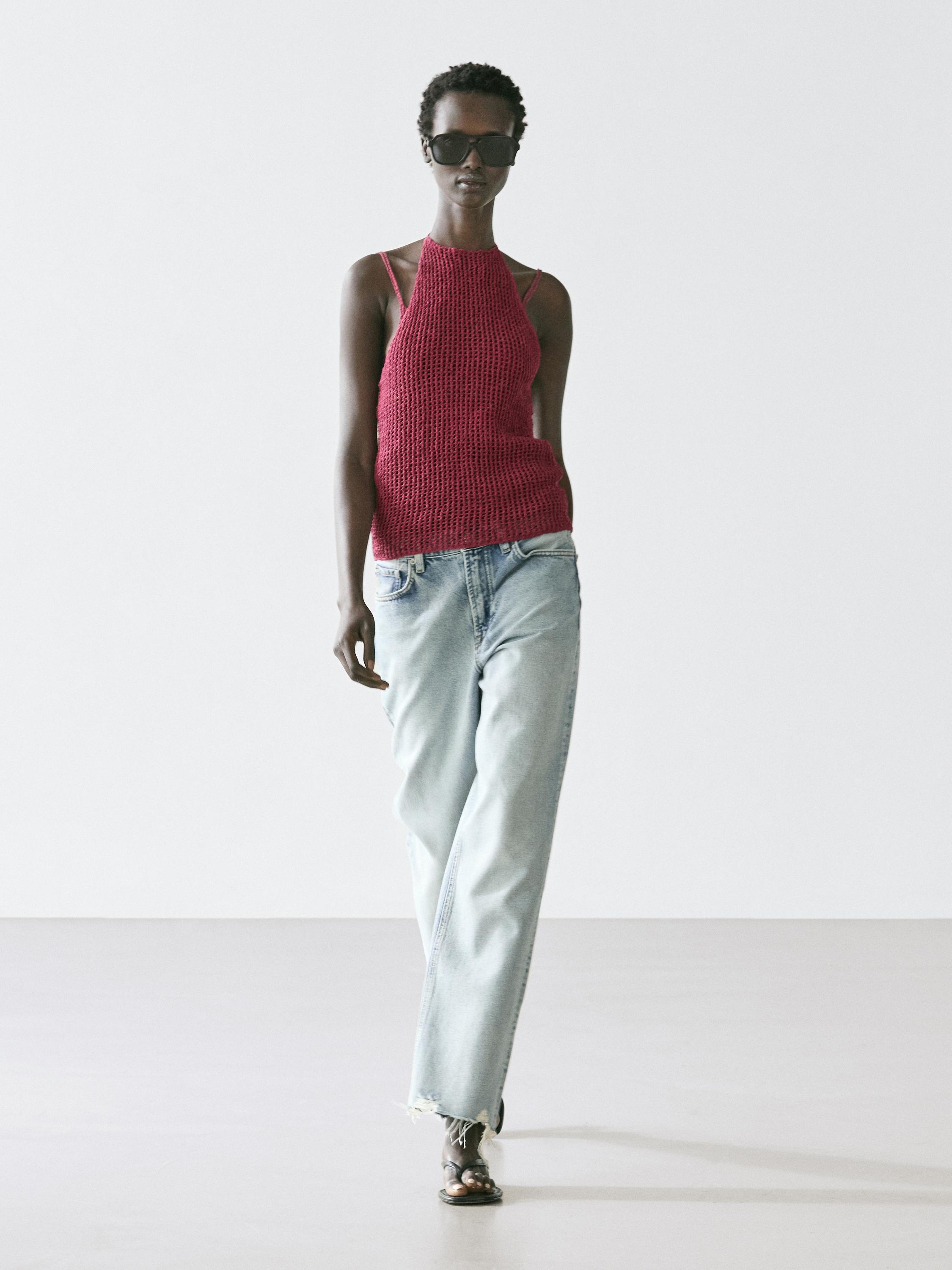 Top double en maille crochet