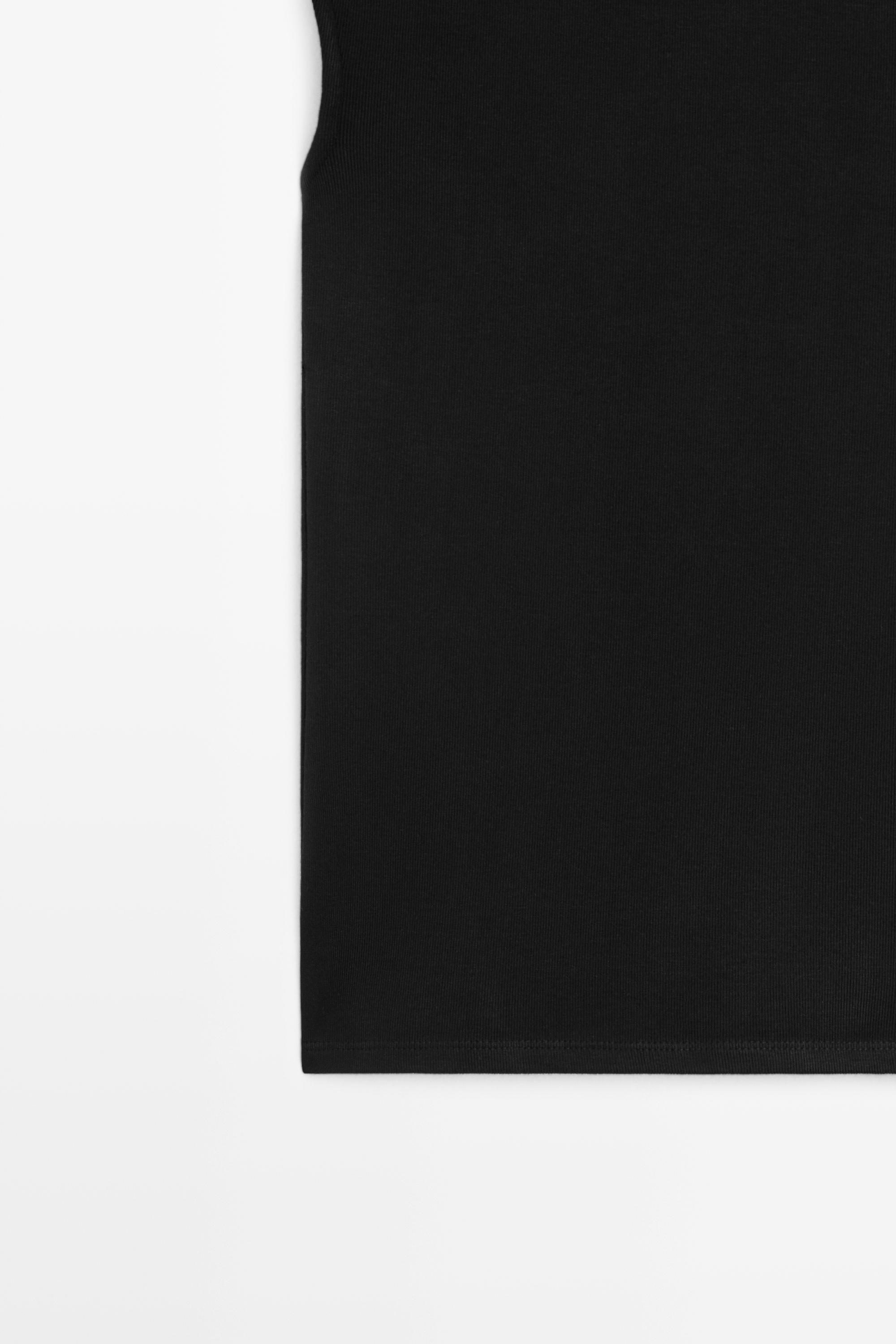 Funnel neck knit top — BLACK
