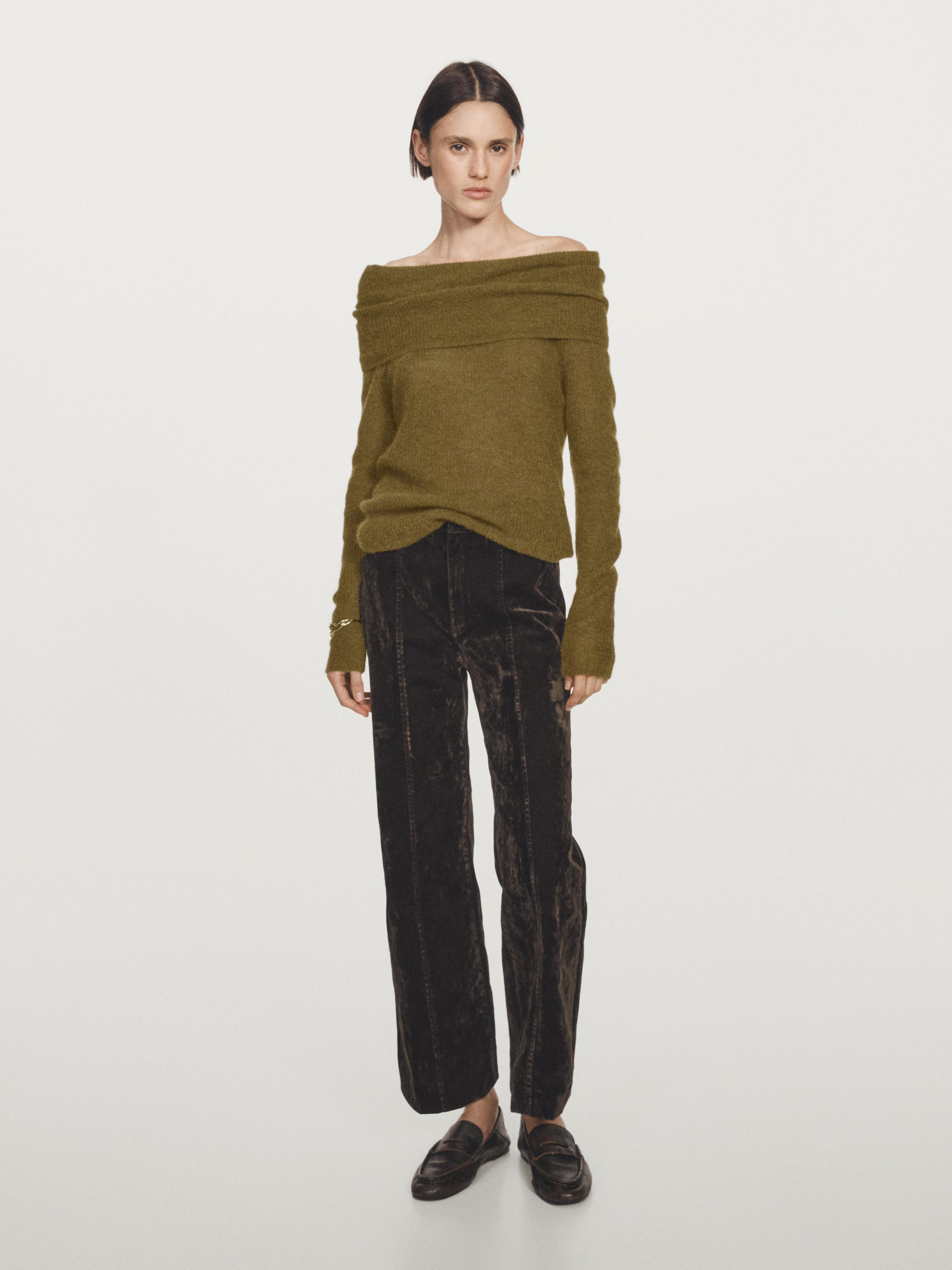 Schulterfreier Strickpullover