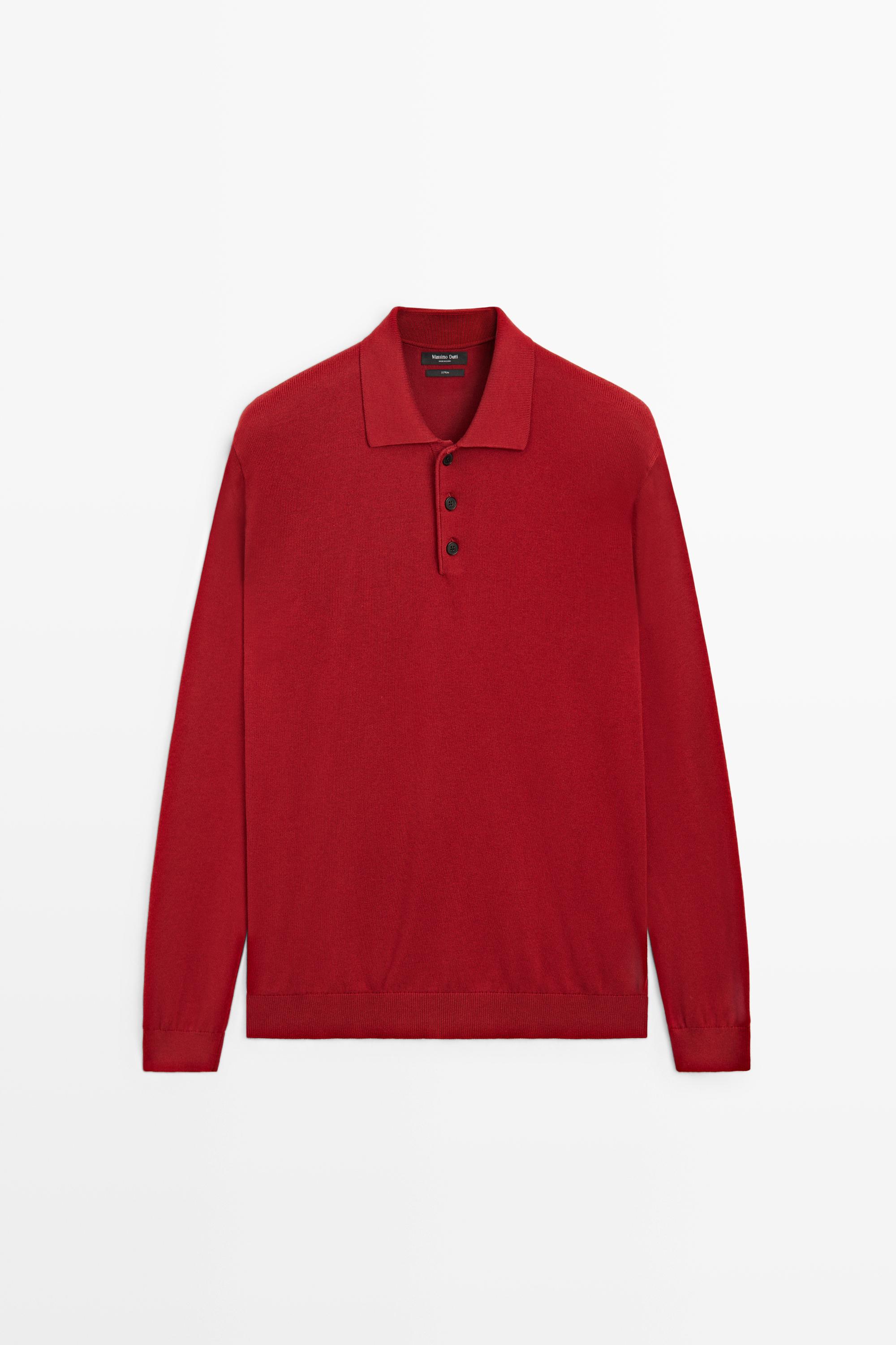 Pull en maille 100 % coton col polo