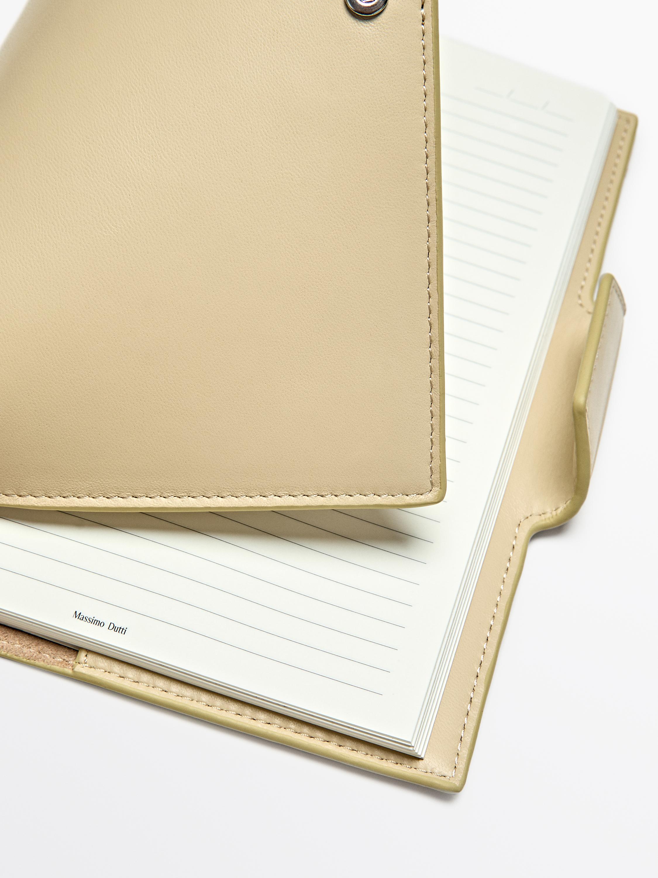 Nappa leather notebook cover — Vanilla