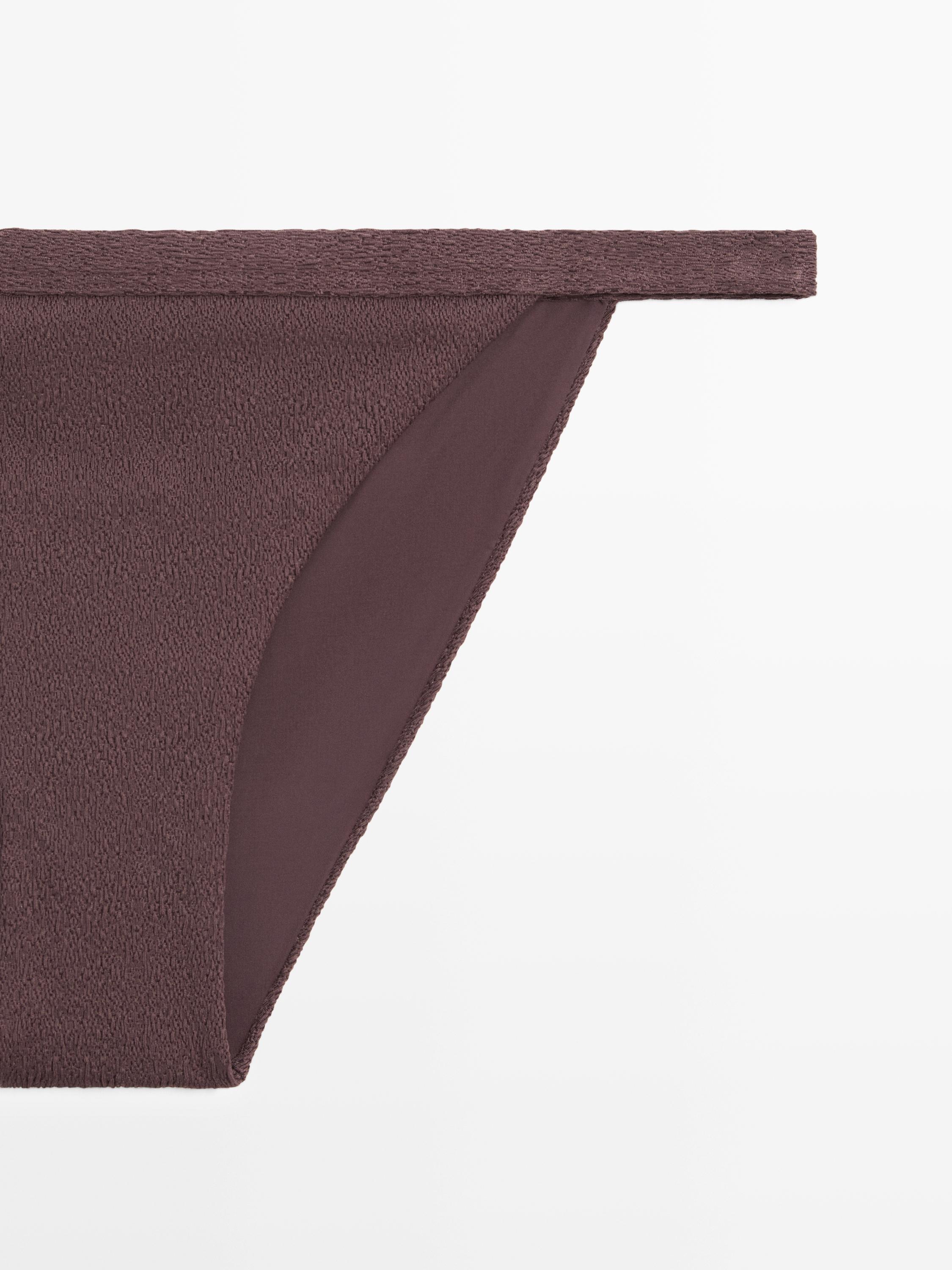 Textured bikini bottoms — BROWN