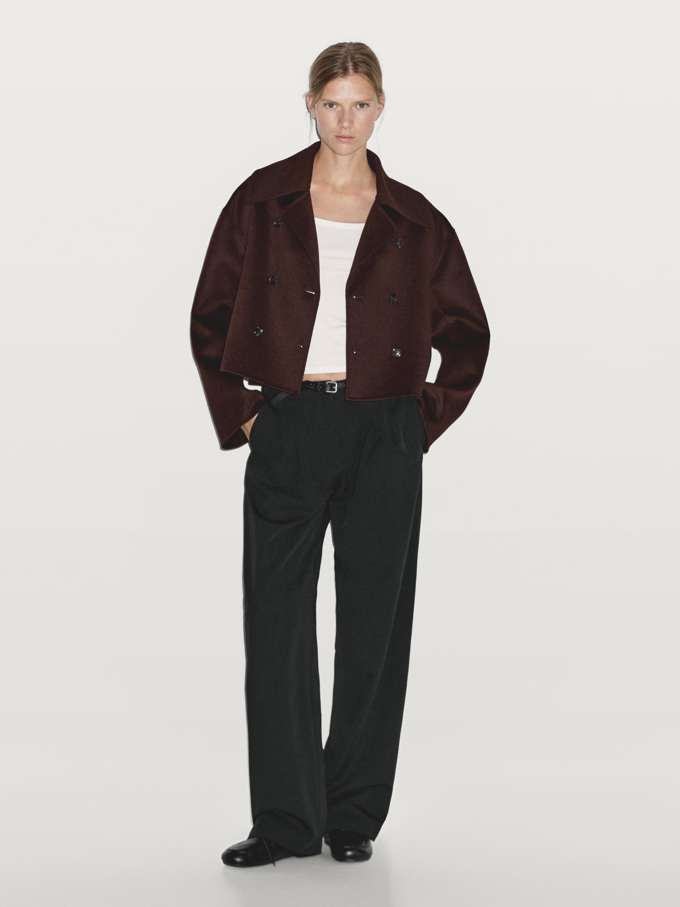 Short wool blend coat