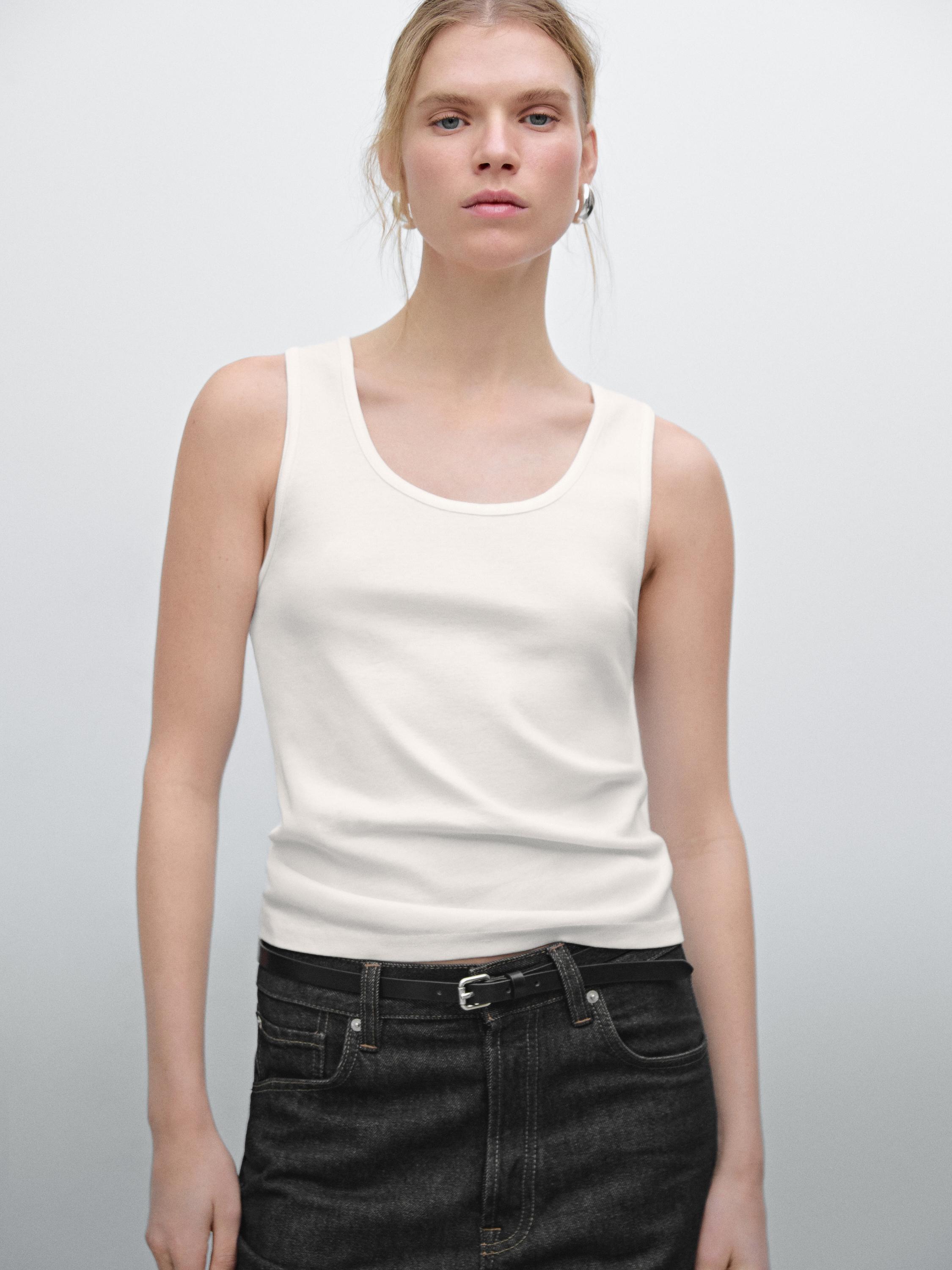 100% cotton T-shirt with wide straps