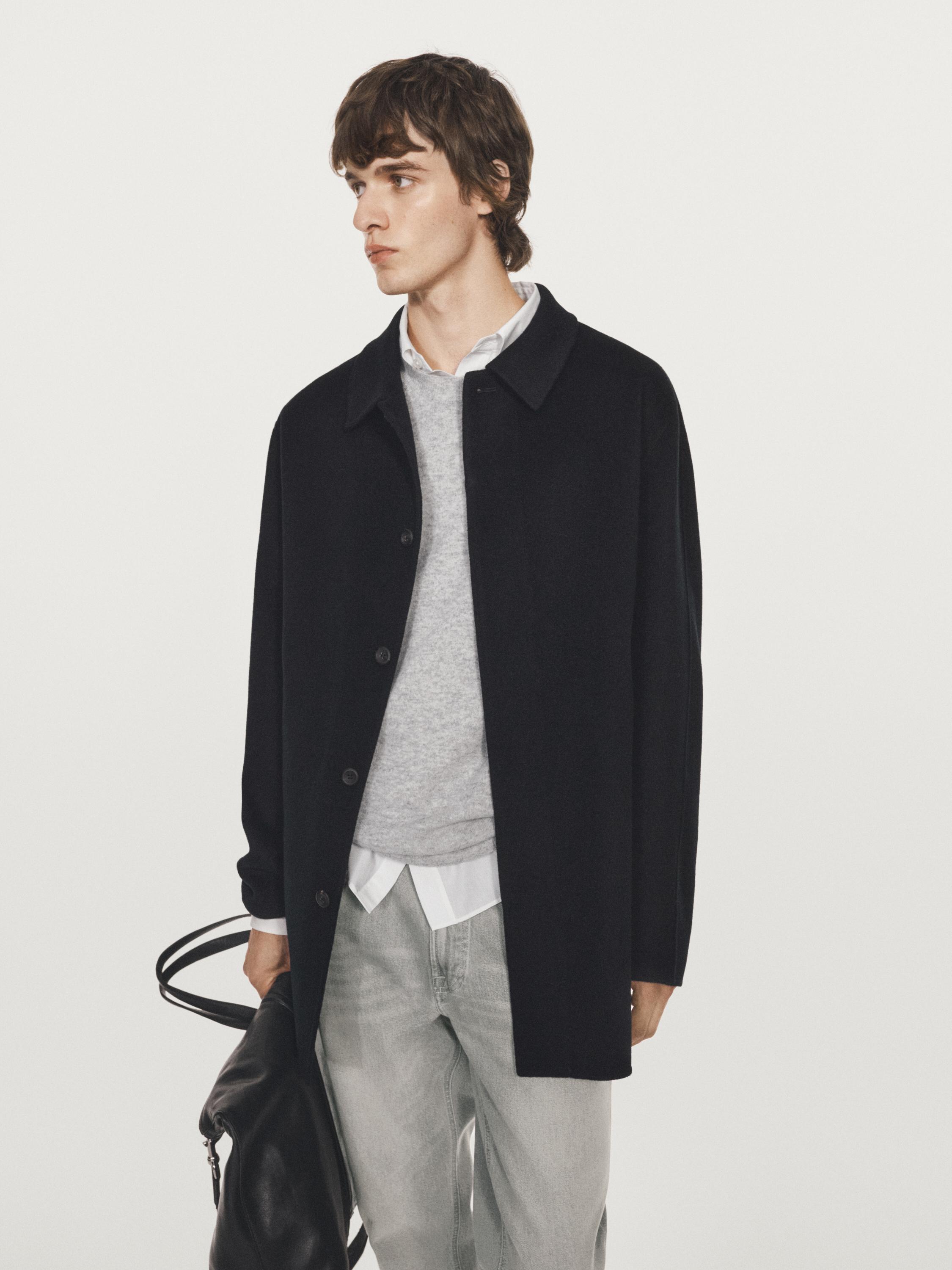 Short wool blend coat