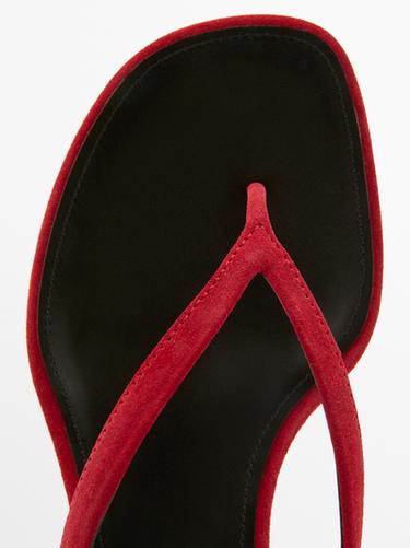 Mid-heel sandals with toe divider — RED 8