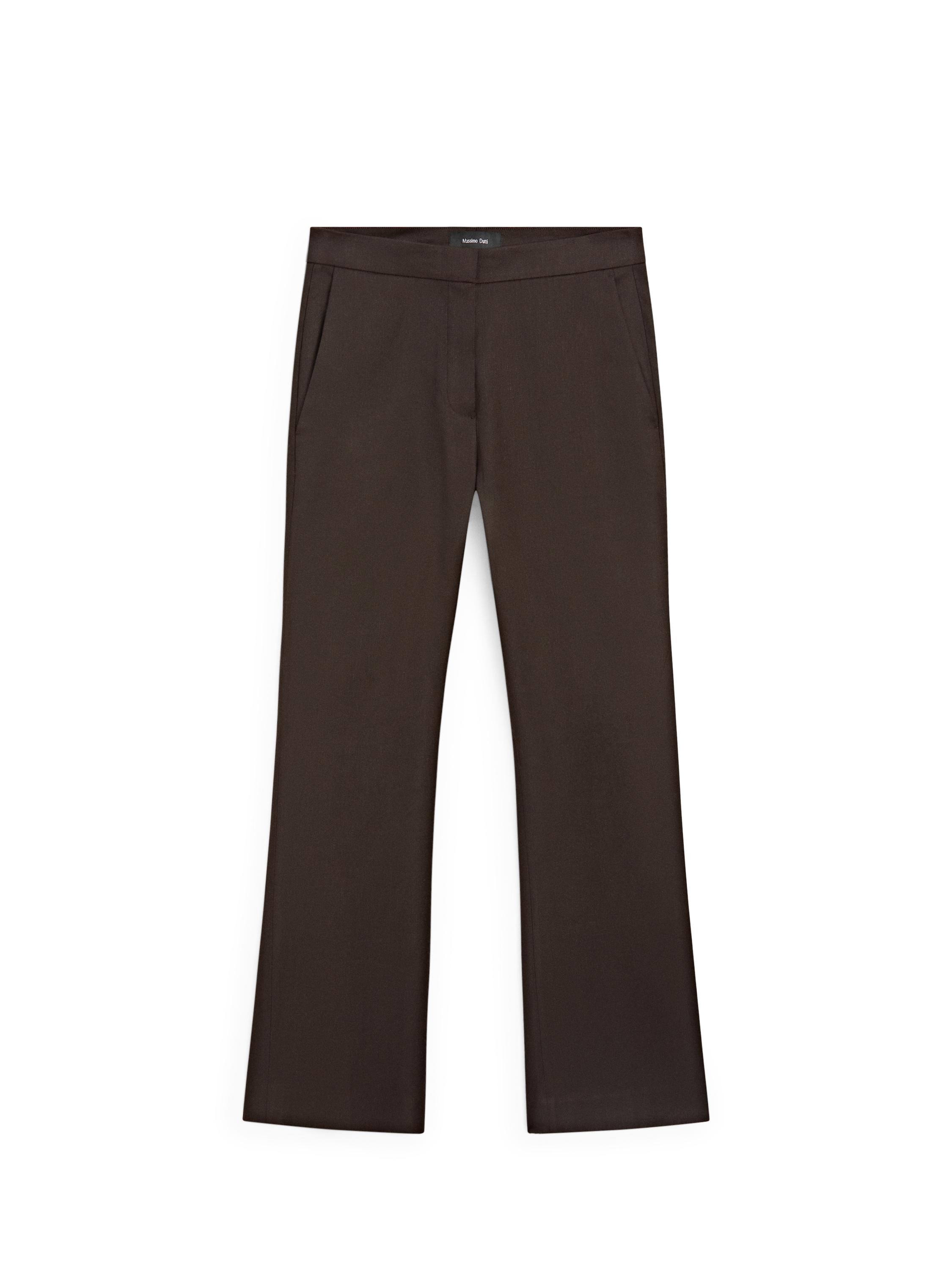 Linen quick-flare pants — Chocolate
