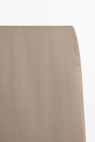 Flowing straight midi skirt - STUDIO — STONE 4