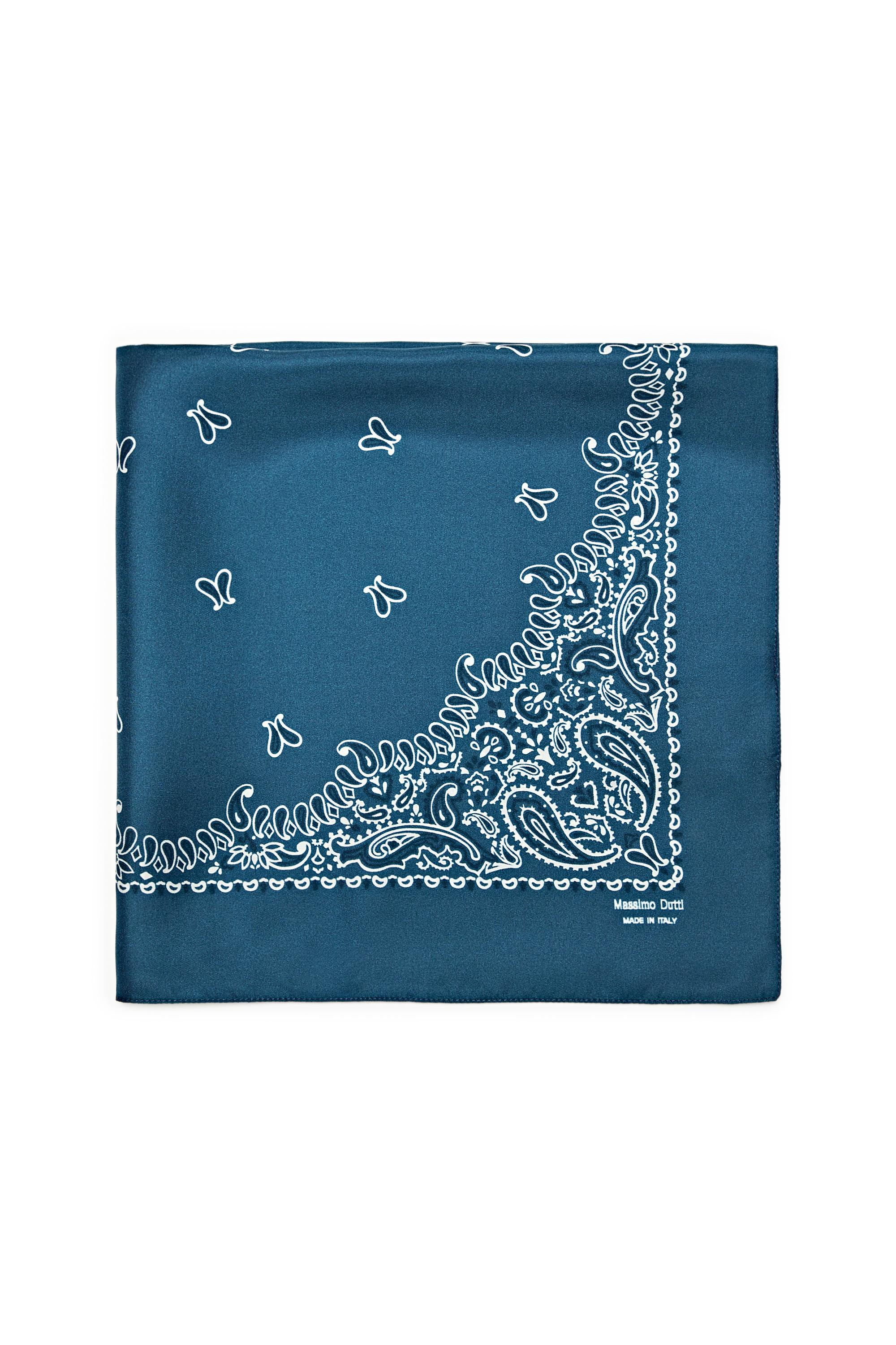 Paisley print scarf — MEDIUM BLUE