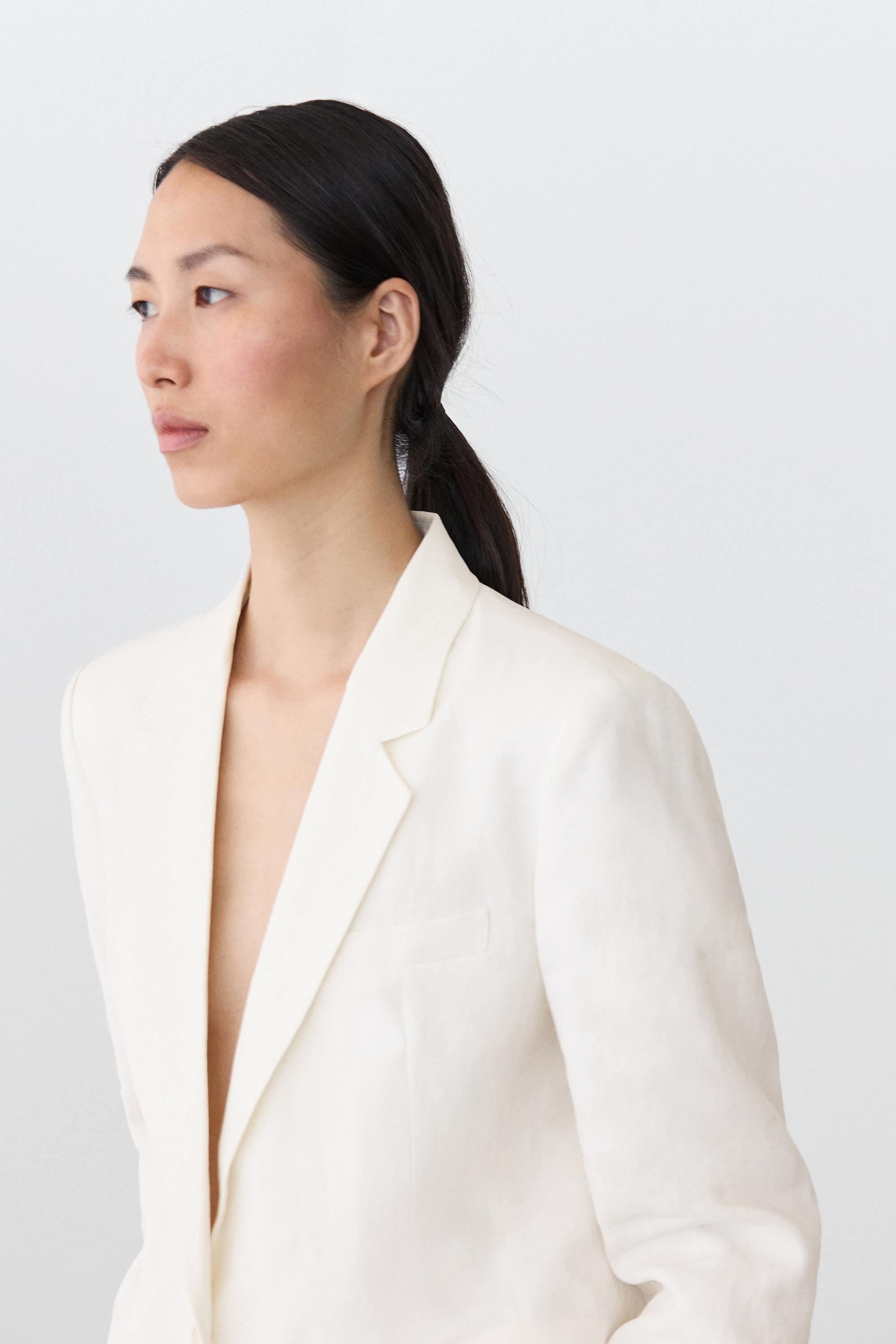 100% linen oversize blazer — Off white