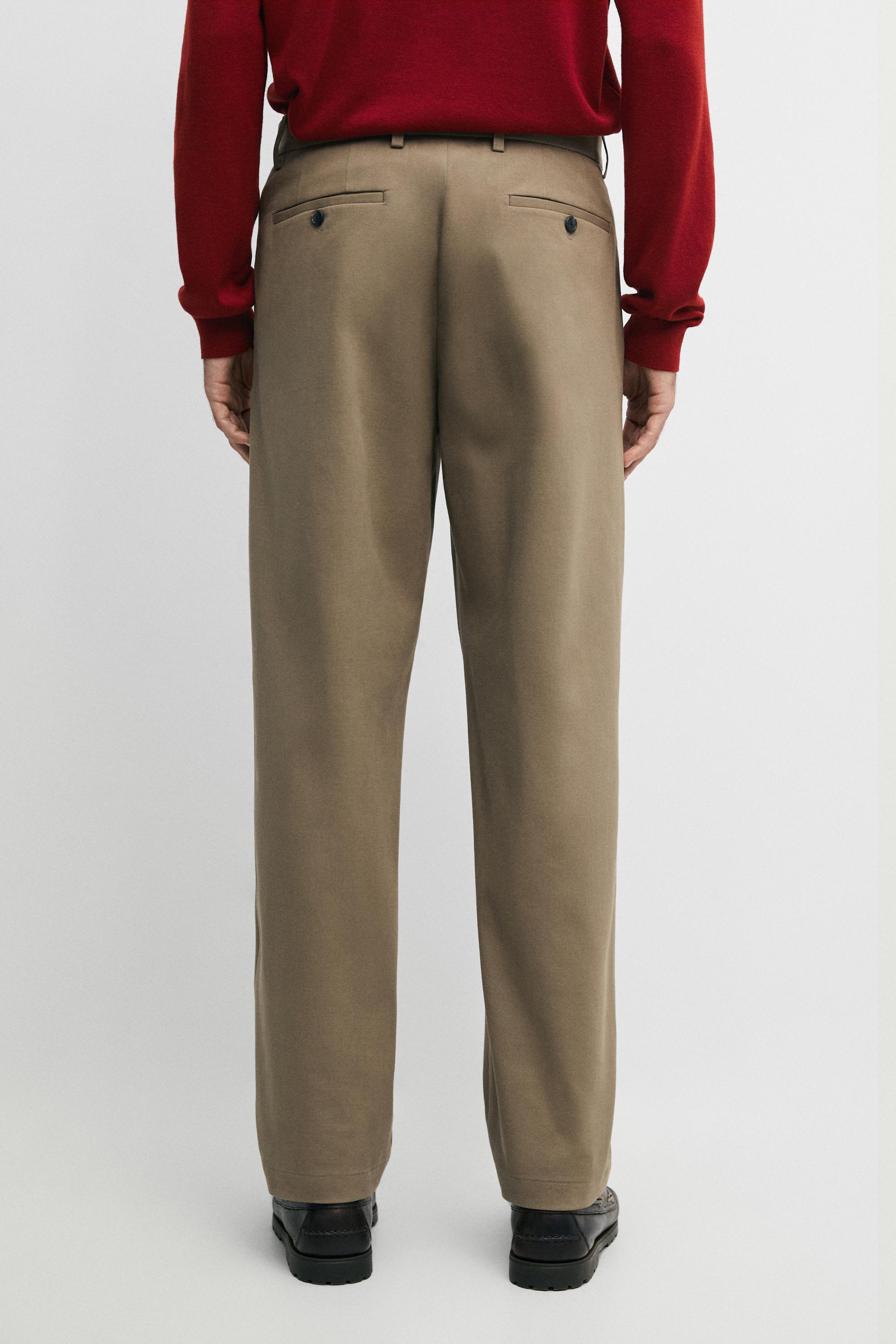 Cotton blend straight-leg pants — MINK