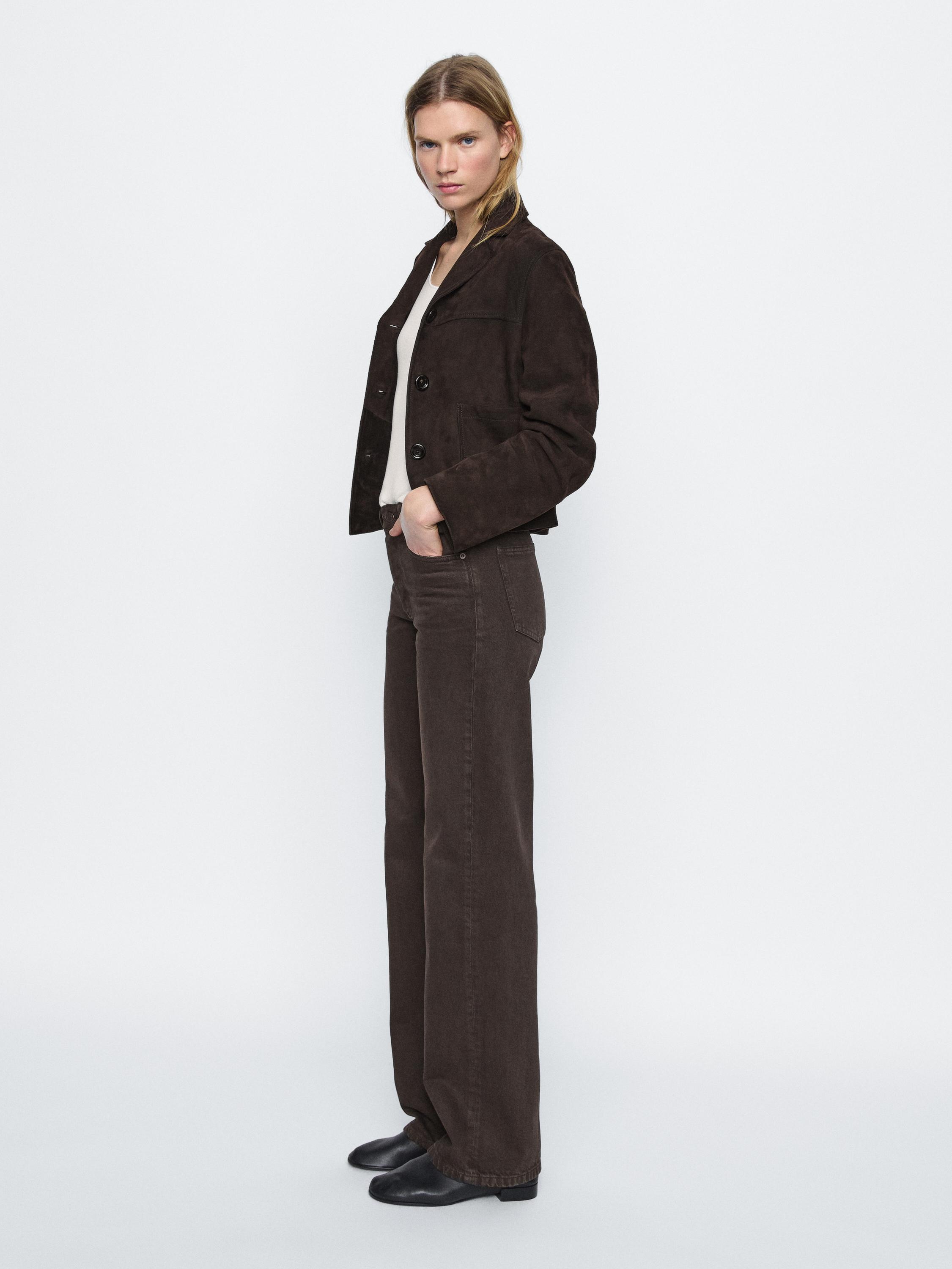 Mid-waist wide-leg jeans