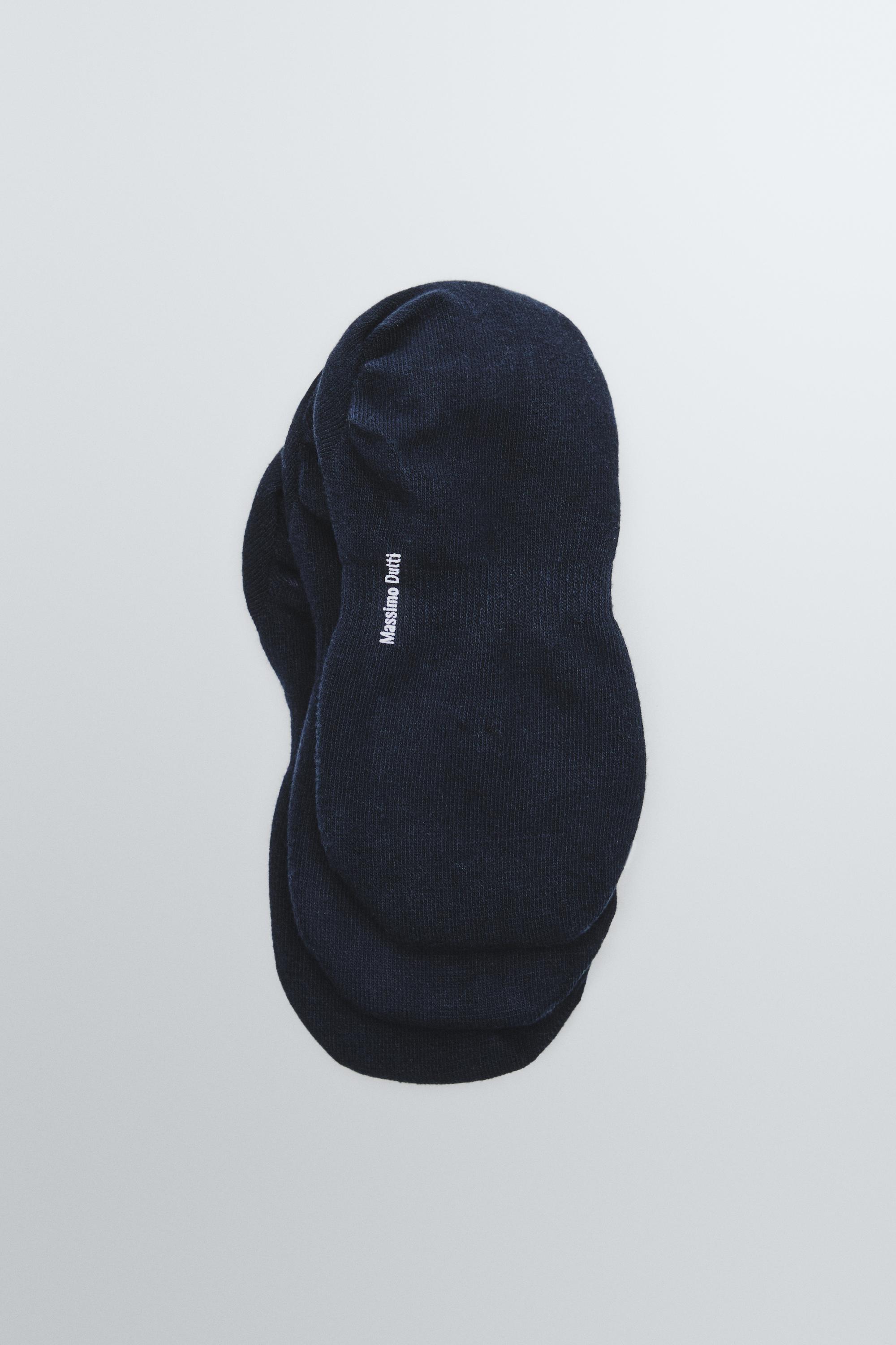 Pack of 3 pairs of no-show cotton blend socks — NAVY BLUE