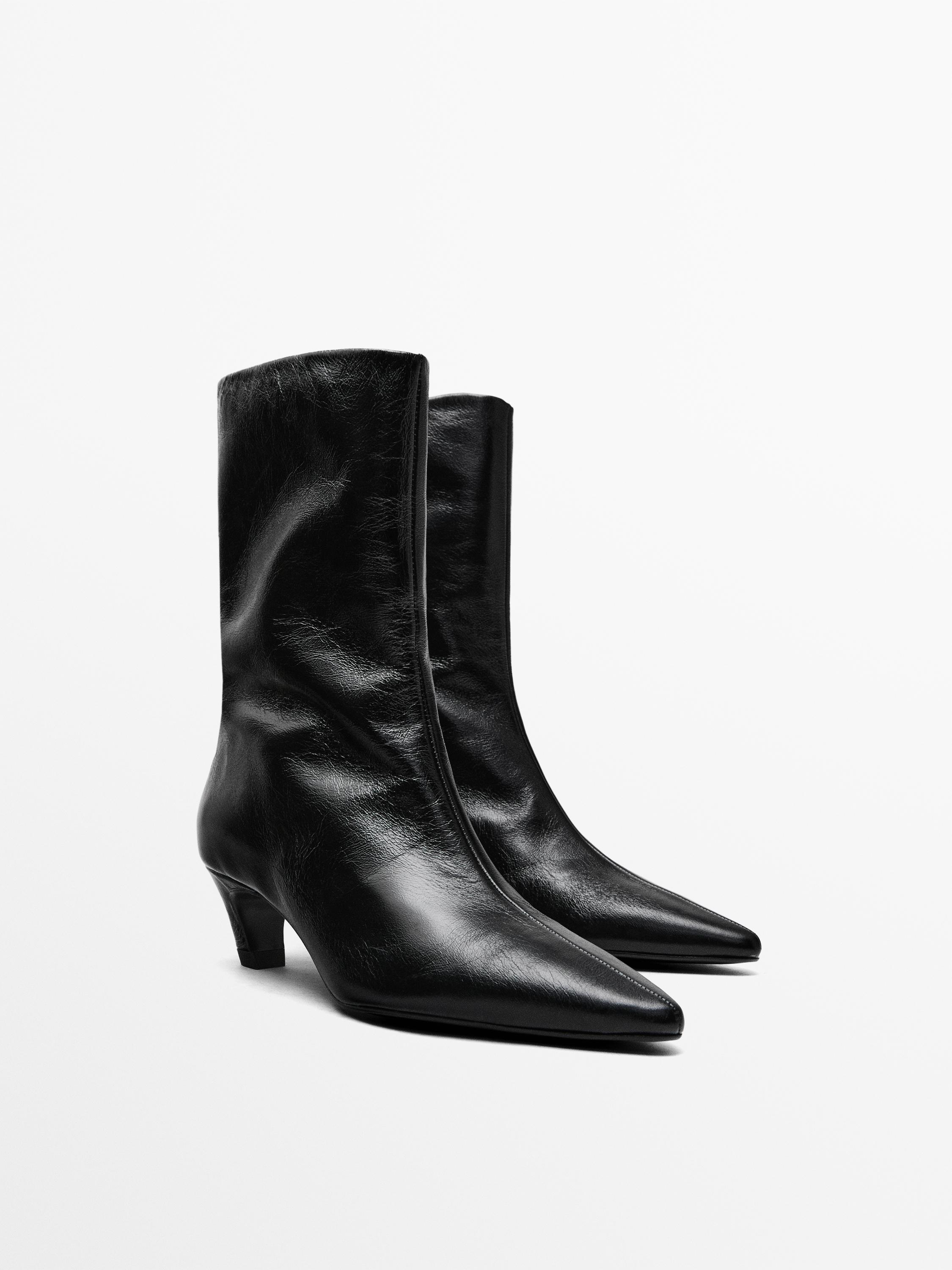 Bottines cuir talon
