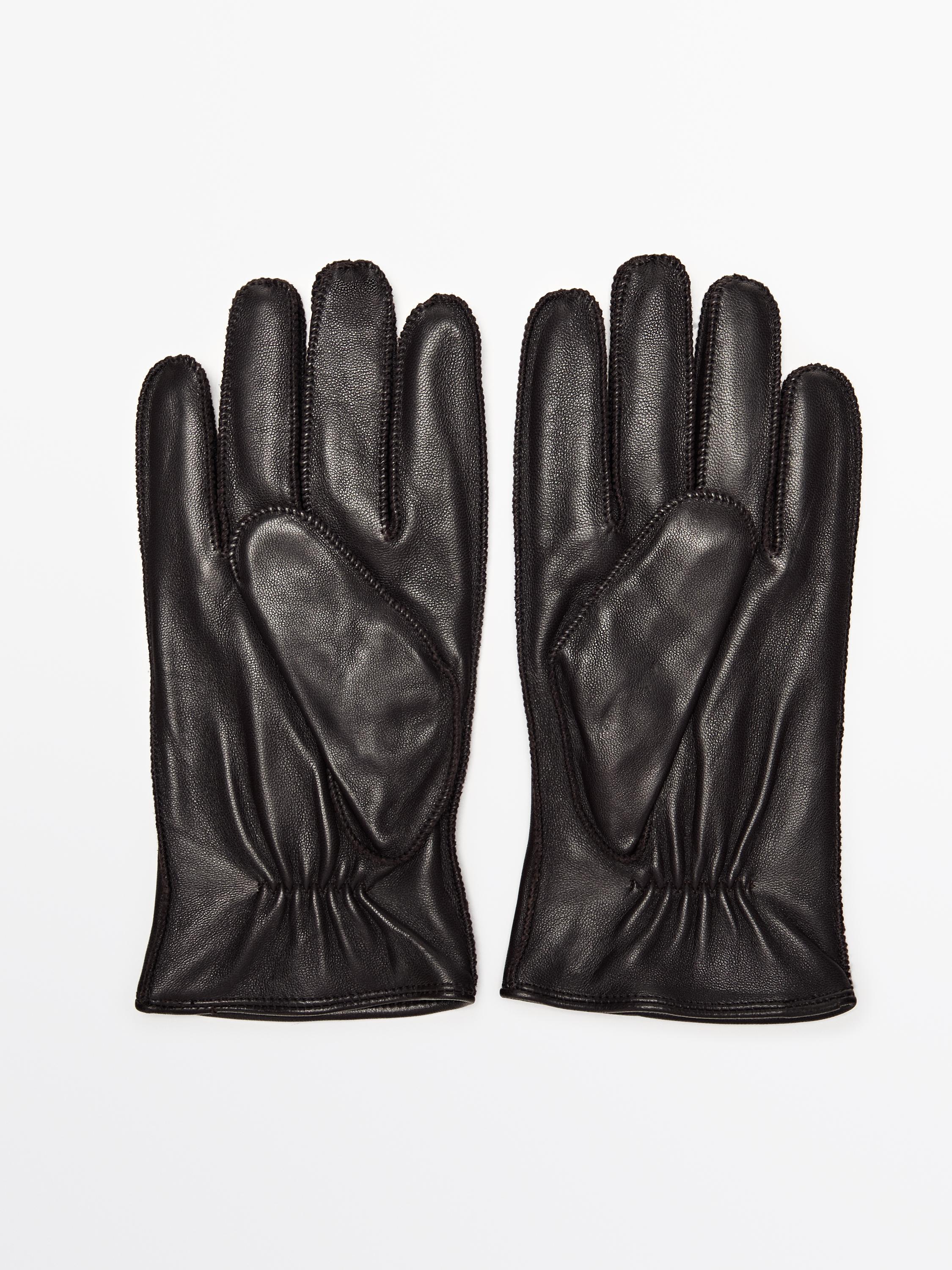 Leather gloves with nappa finish