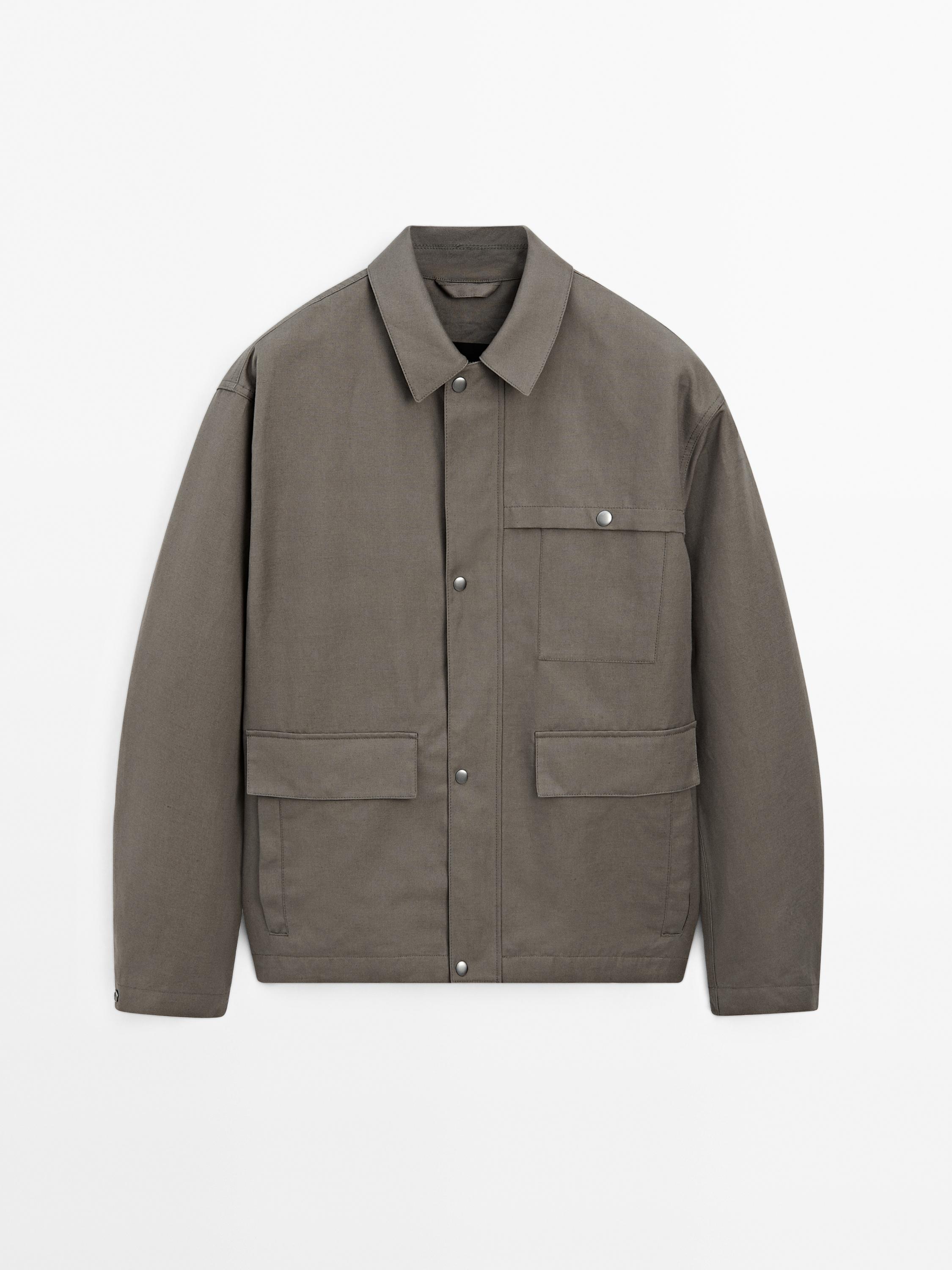 Veste avec poches coton mélangé