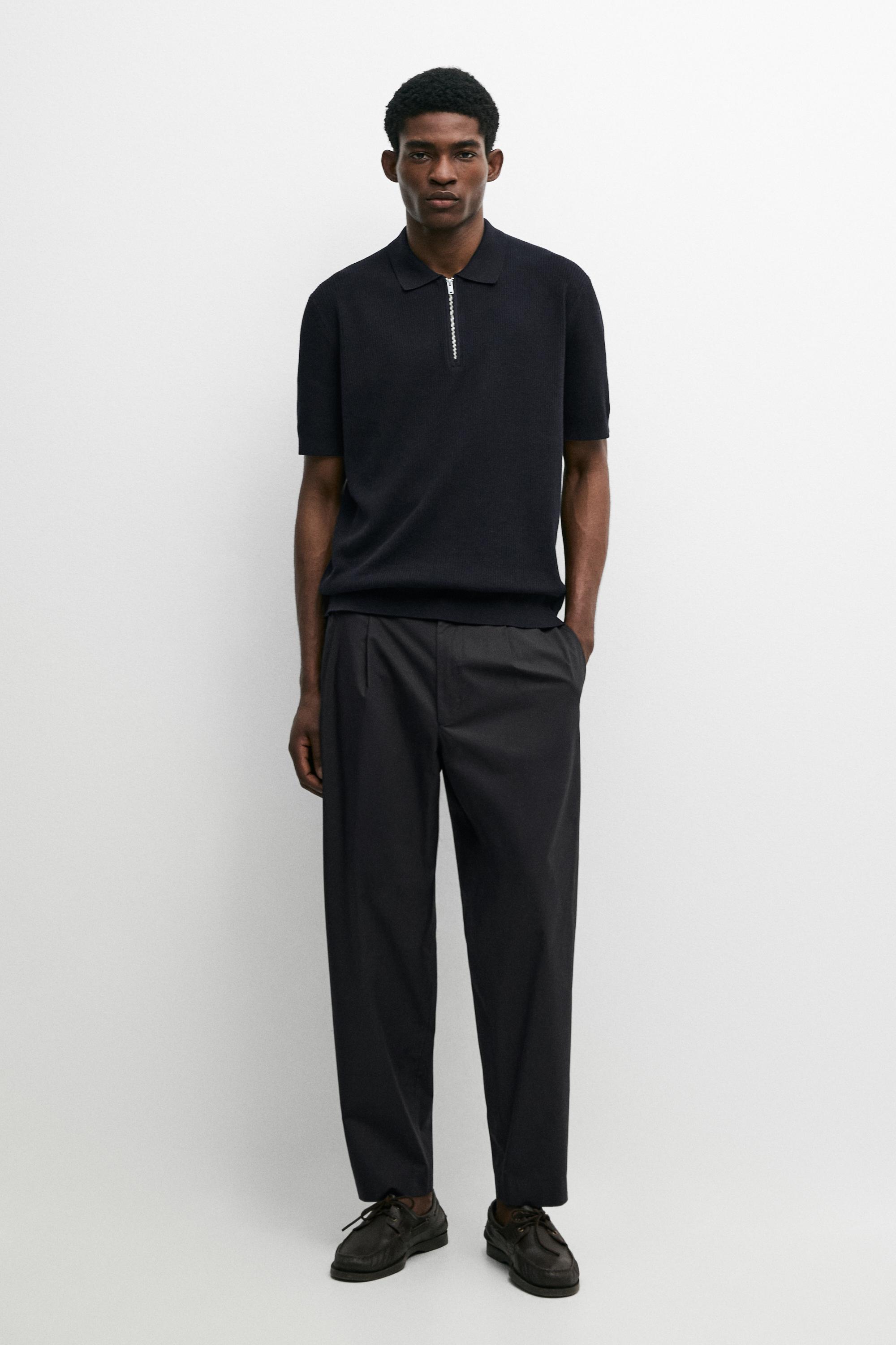 Pull polo maille col zippé
