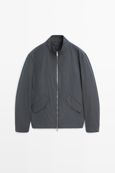 High neck jacket with pocket details — DARK GREY 2