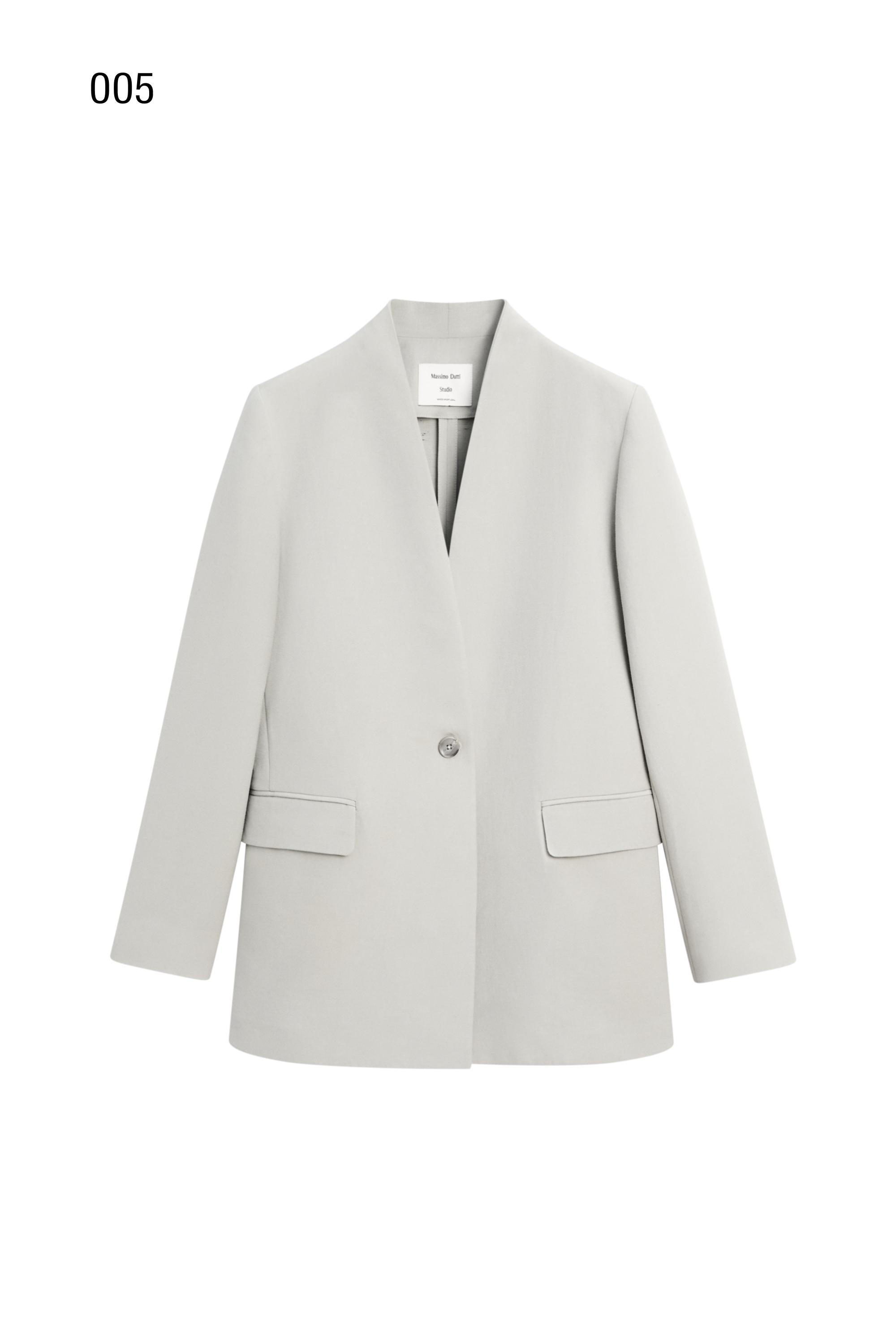 Suit blazer with button detail - STUDIO — GREY MARL