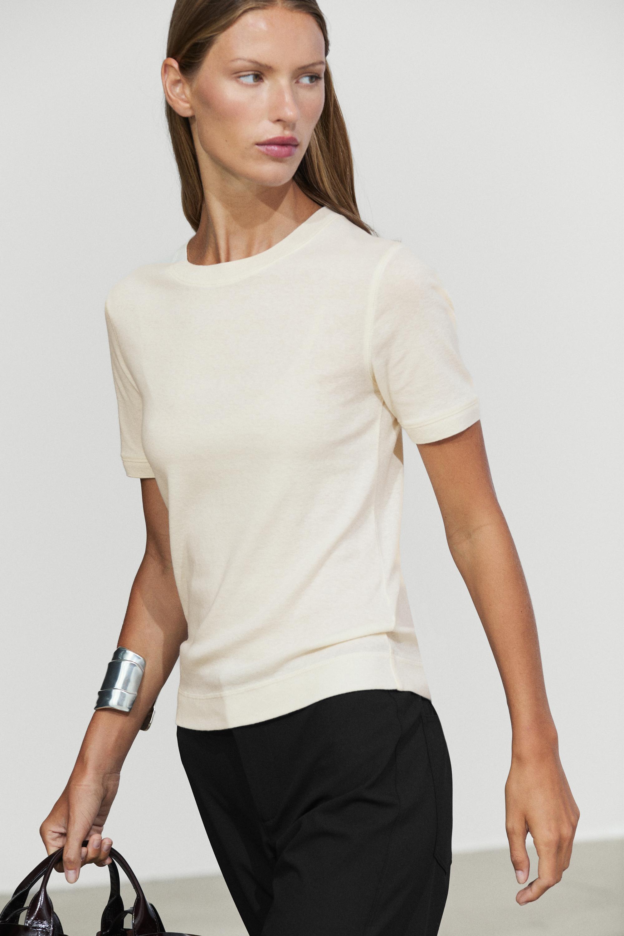 Short sleeve cotton blend T-shirt - thumbnail 5
