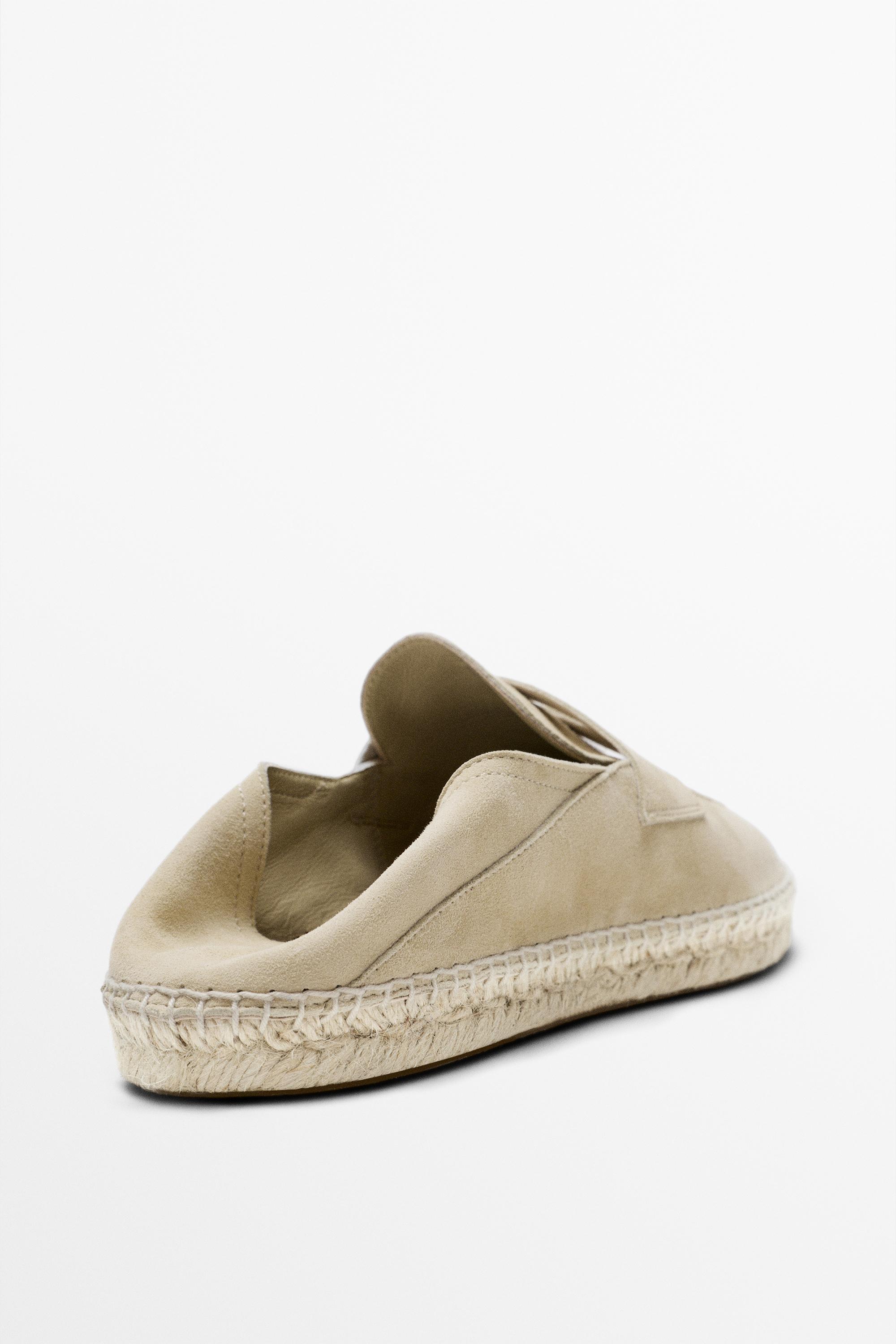 Suede penny strap espadrilles — BEIGE