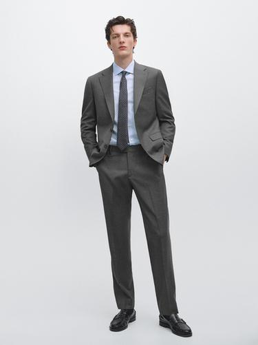 100% cool wool suit blazer — GREY 1