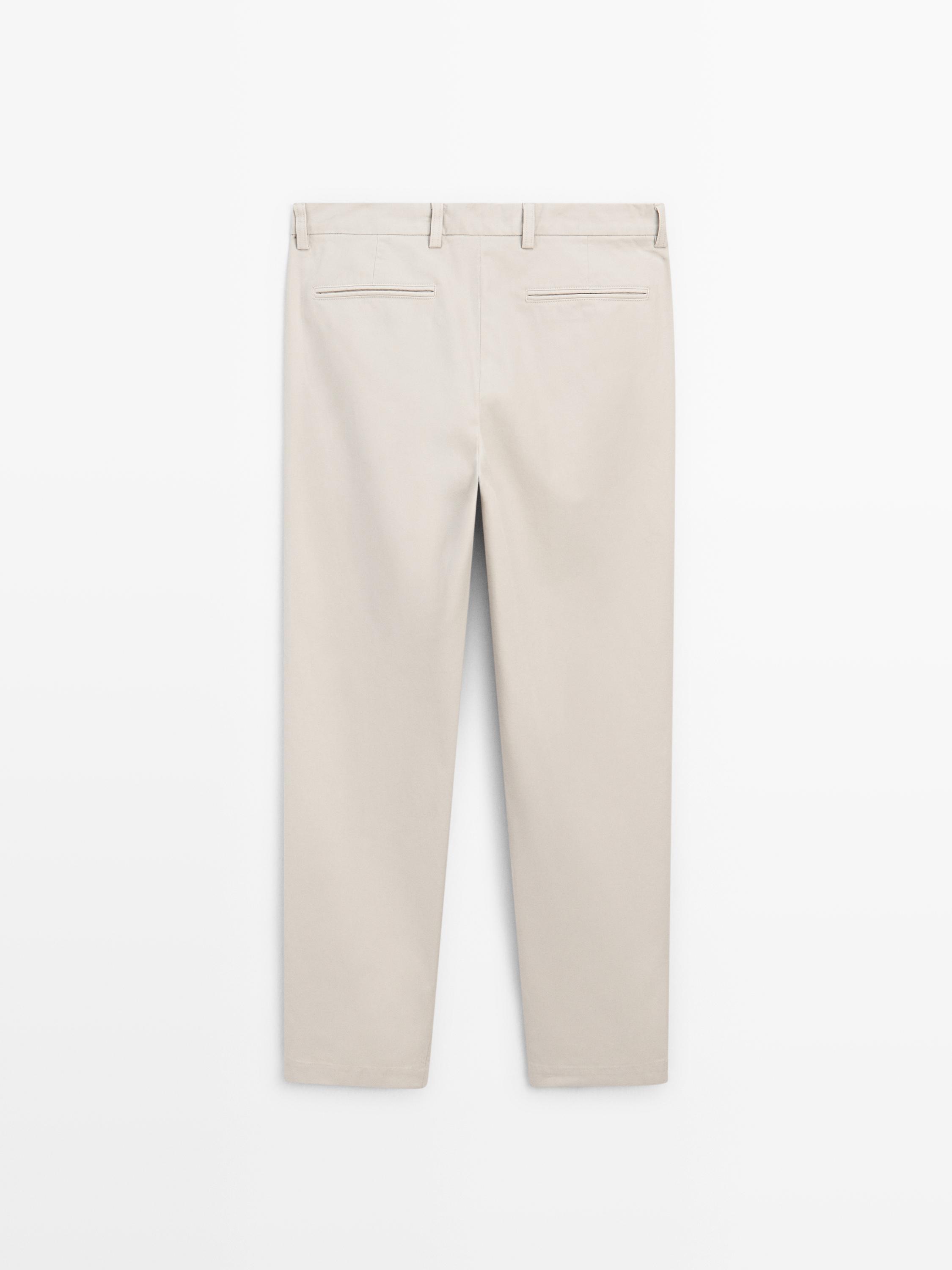 Slim fit textured trousers