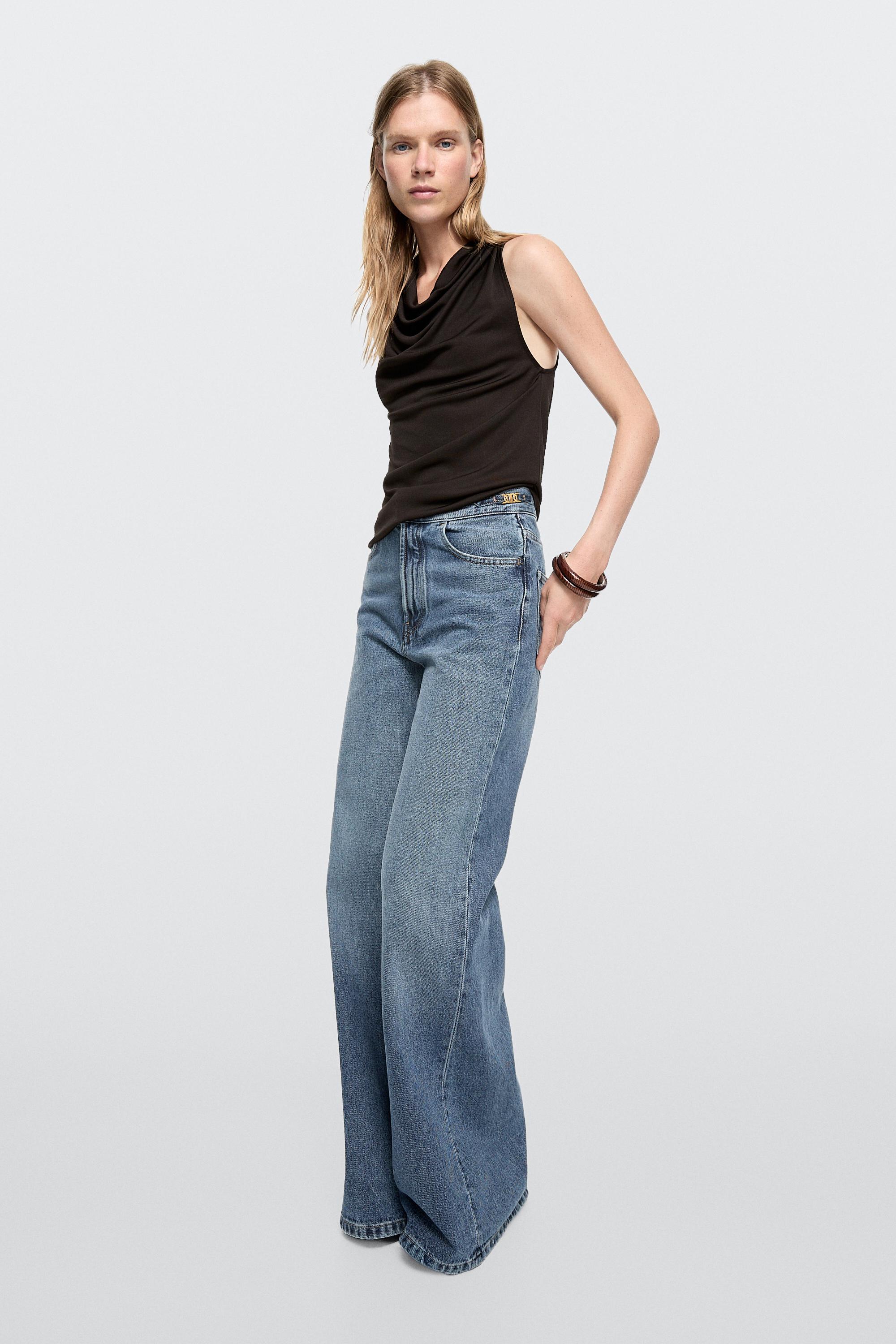 Mid-rise bell bottom jeans — MEDIUM BLUE