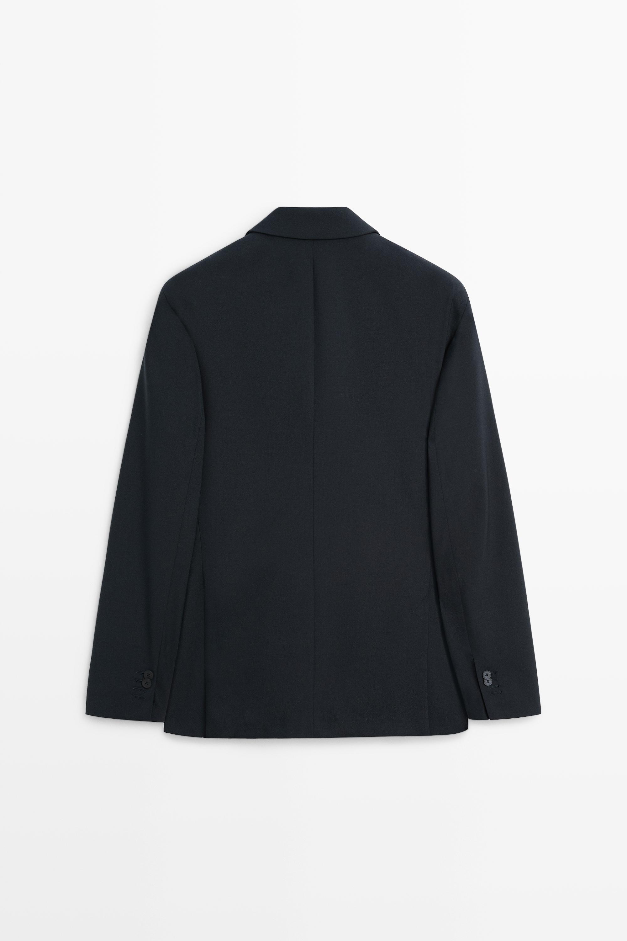 Wool blend suit blazer — NAVY BLUE