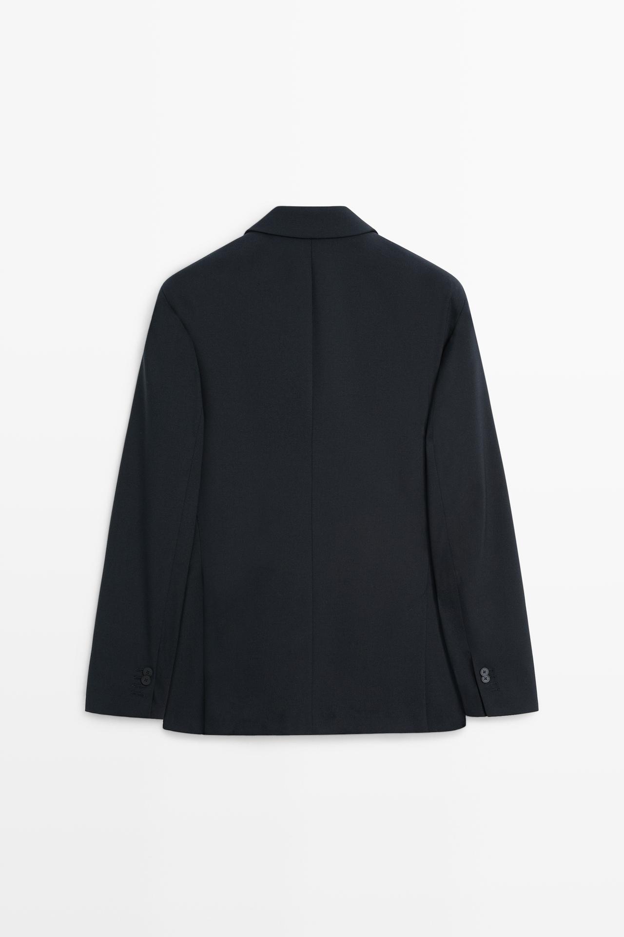 Wool blend suit blazer — NAVY BLUE