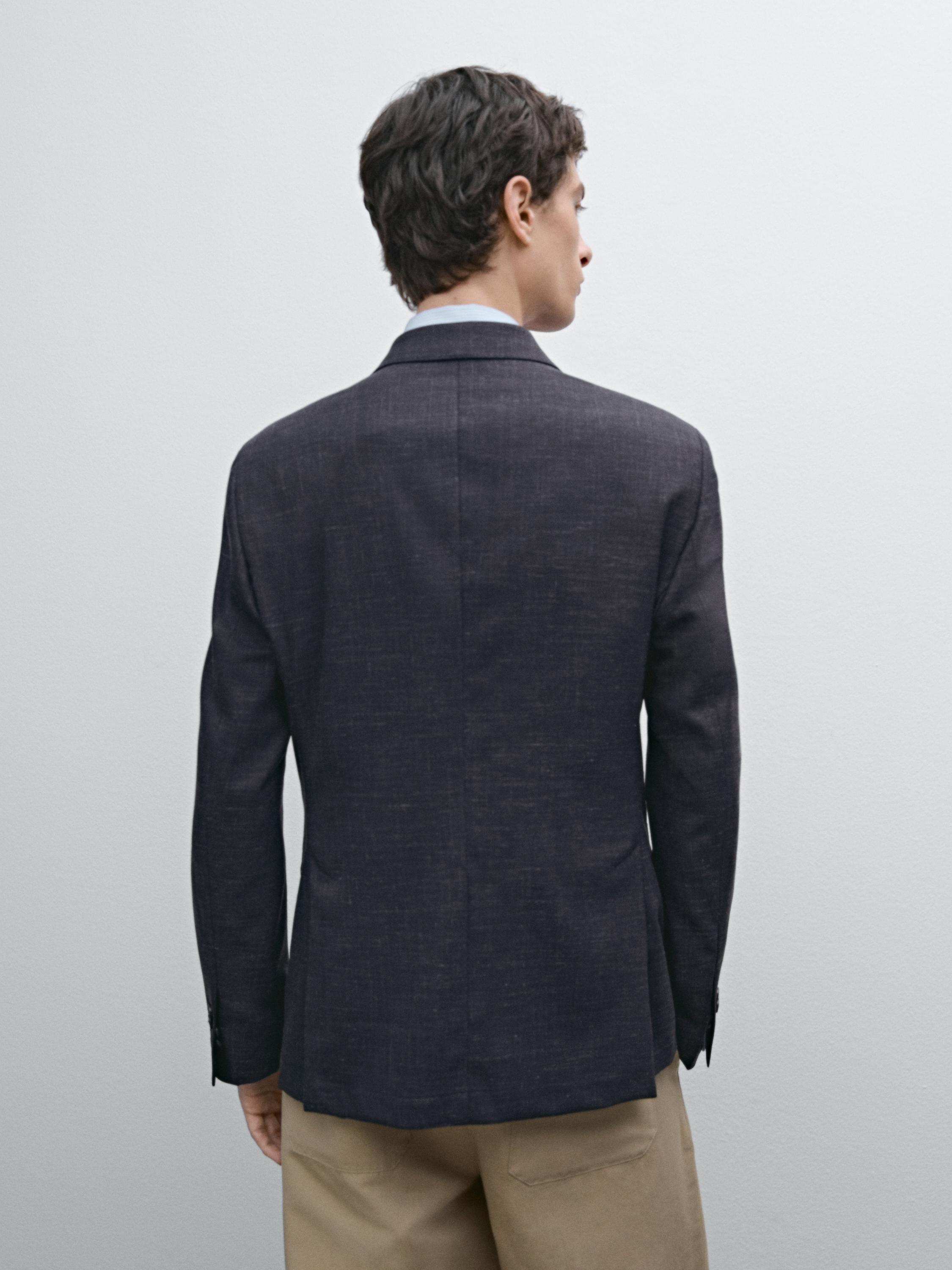 Wool blend smart blazer