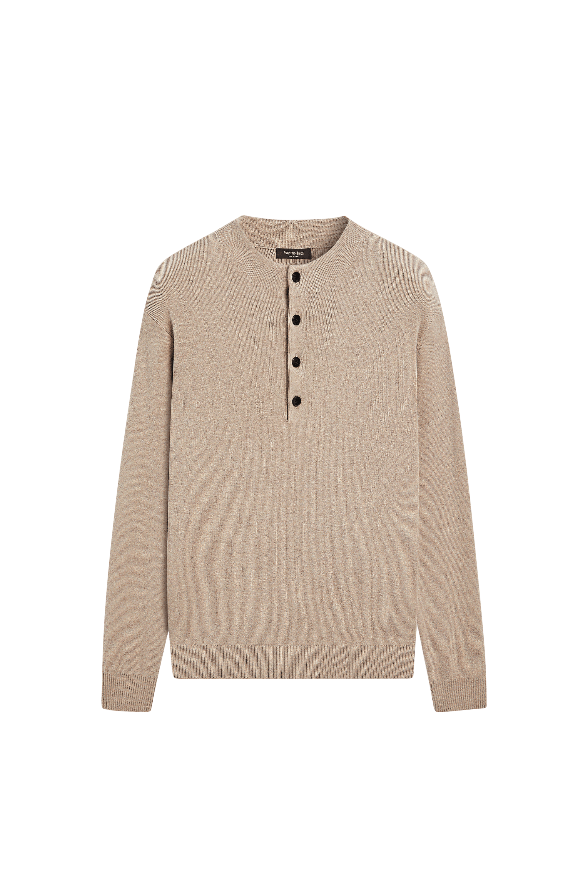 Massimo Dutti Düğmeli dik yaka triko kazak görsel 7