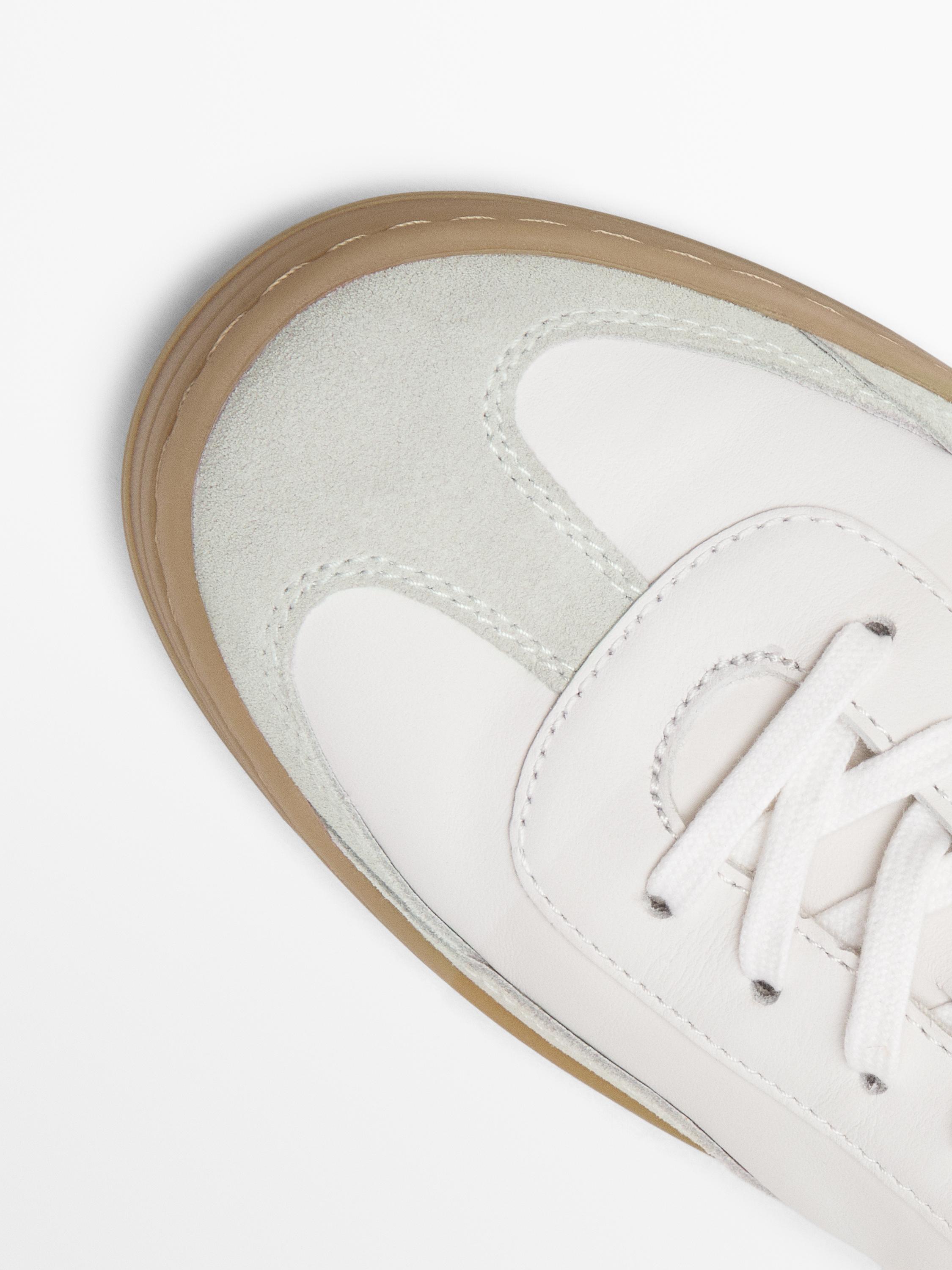 White nappa trainers