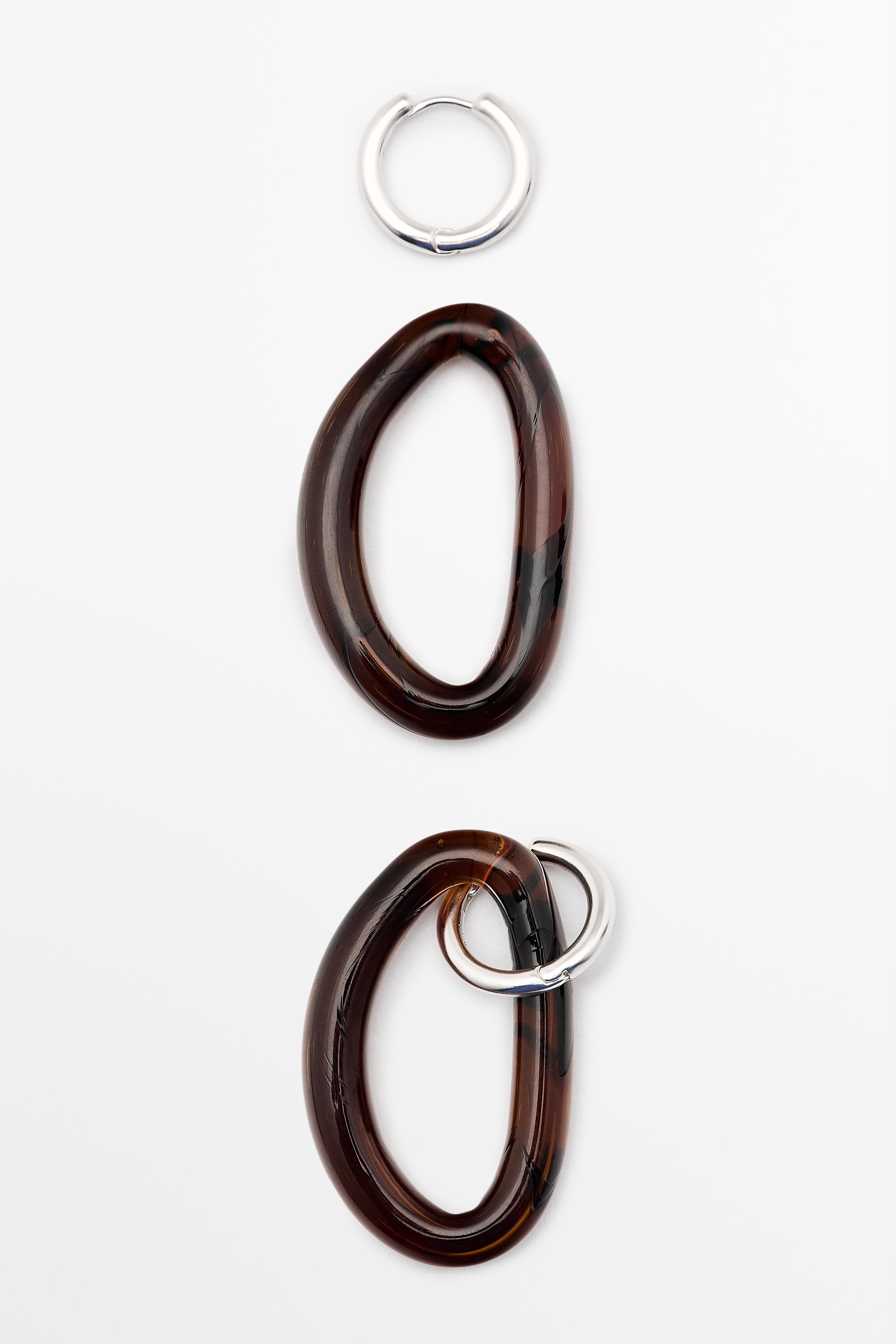 Glass hoop earrings — Caramel