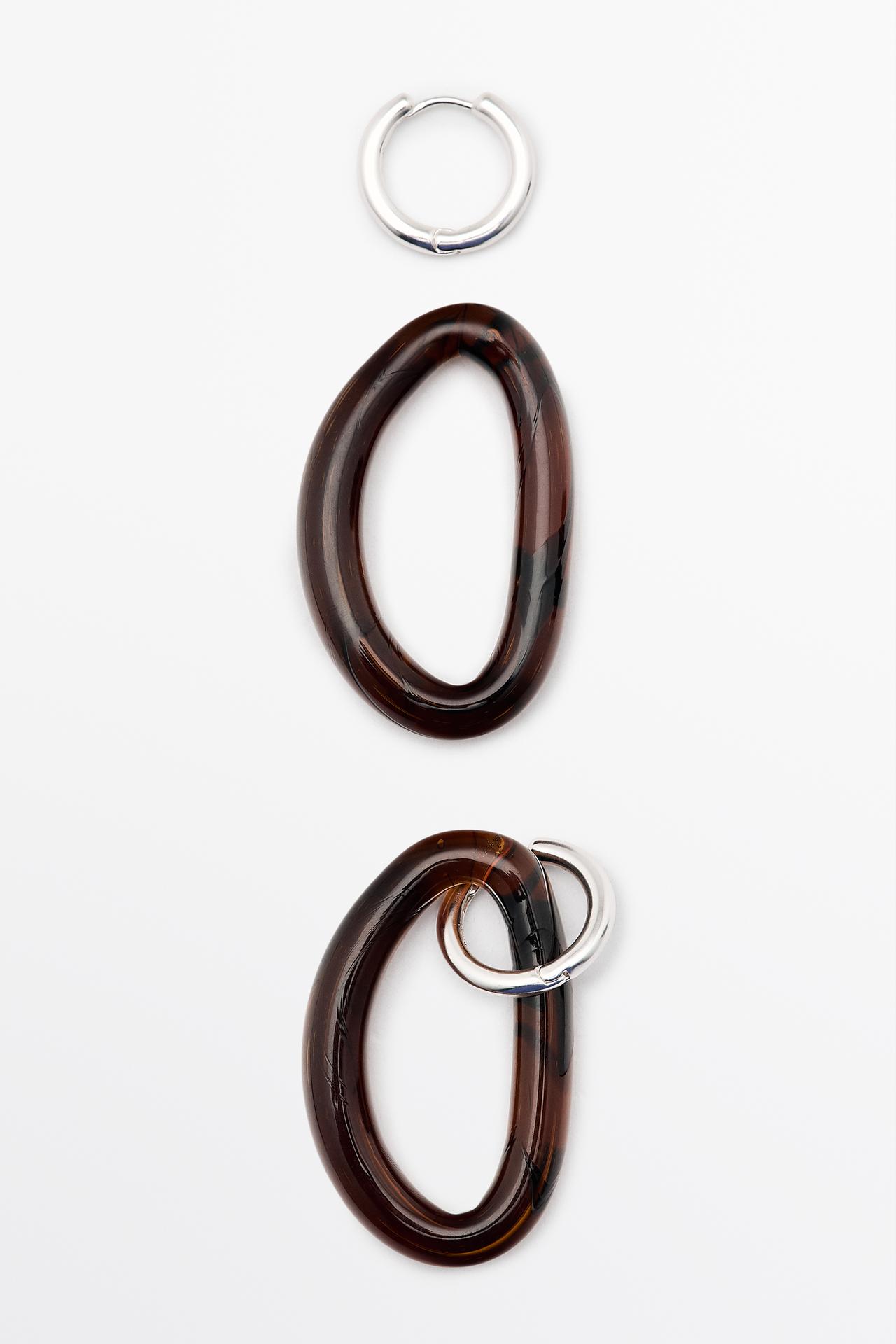 Glass hoop earrings — Caramel