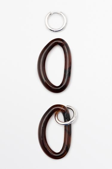 Glass hoop earrings — Caramel 3