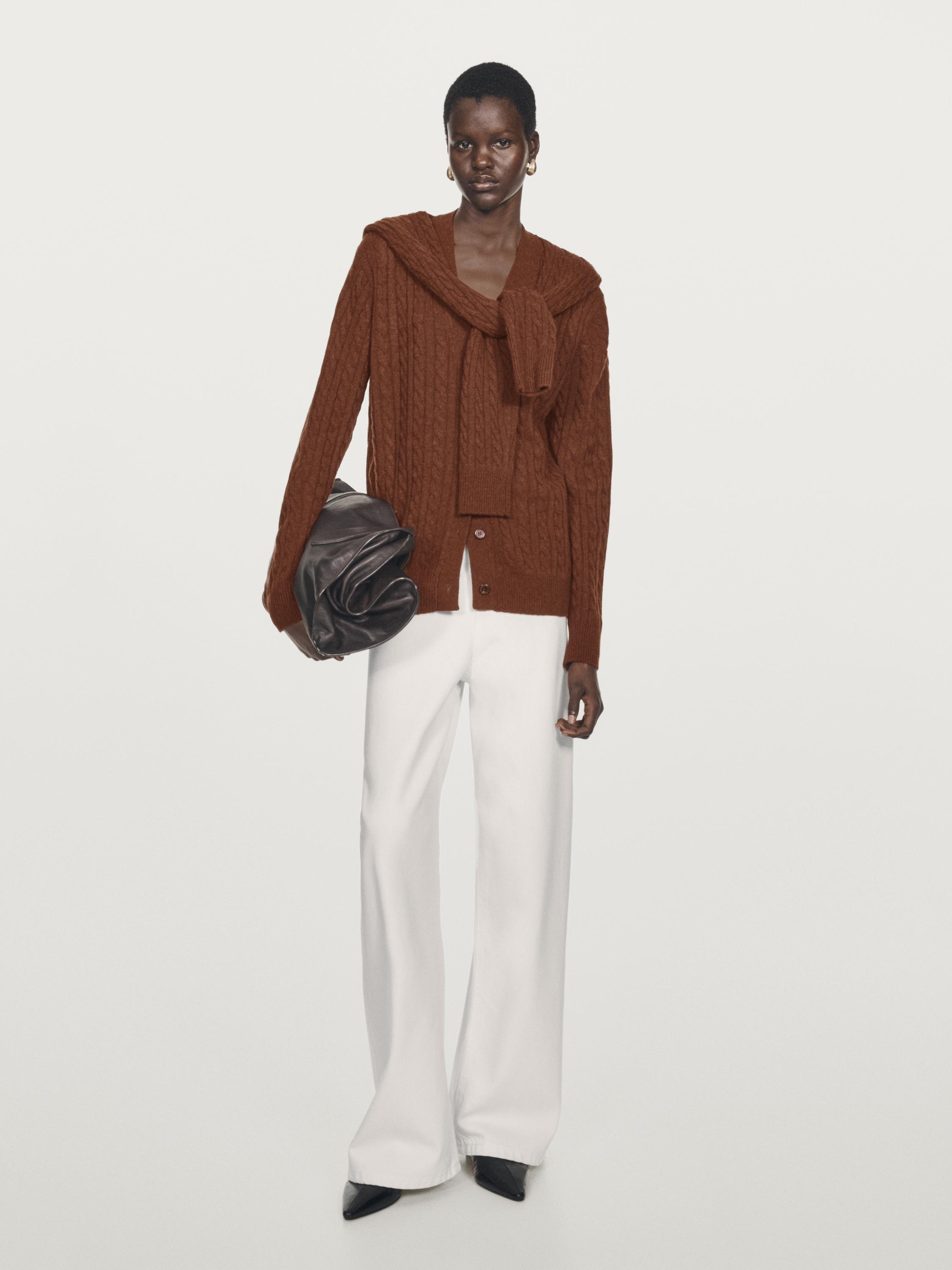 Кардиган из смесовой шерсти с платком