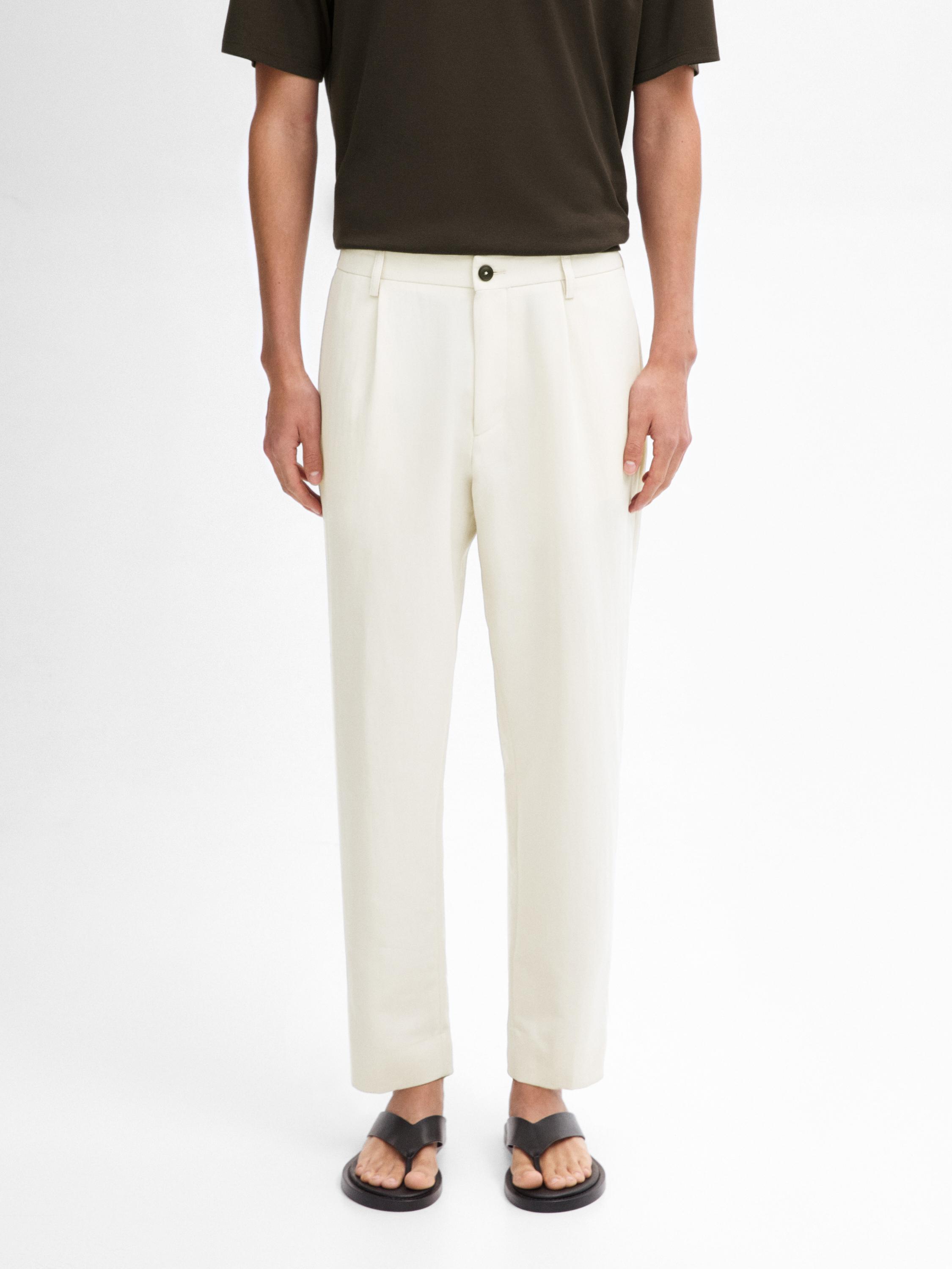 Cotton blend suit trousers