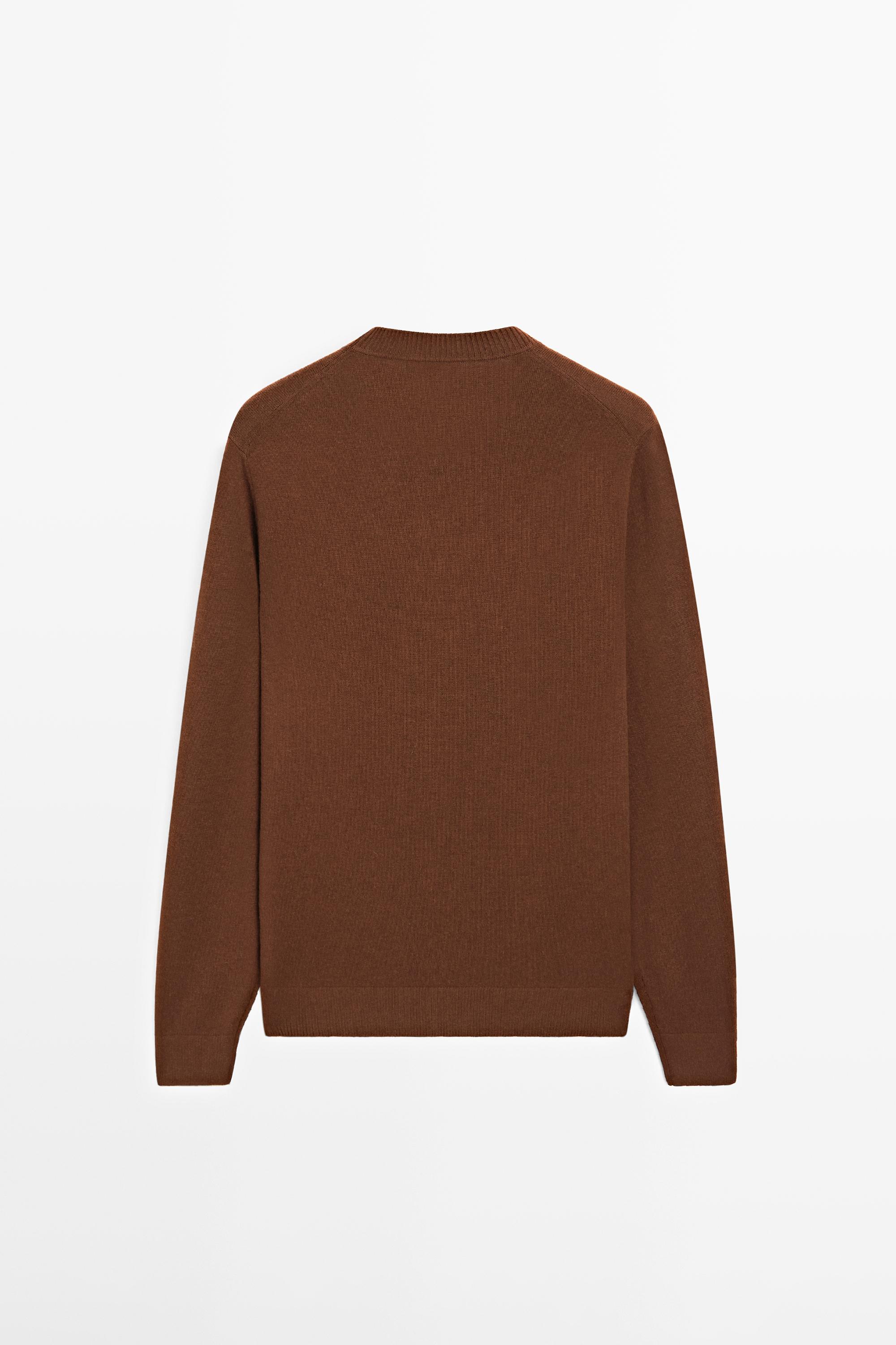 Knit cotton and wool sweater with crew neck — 0-781