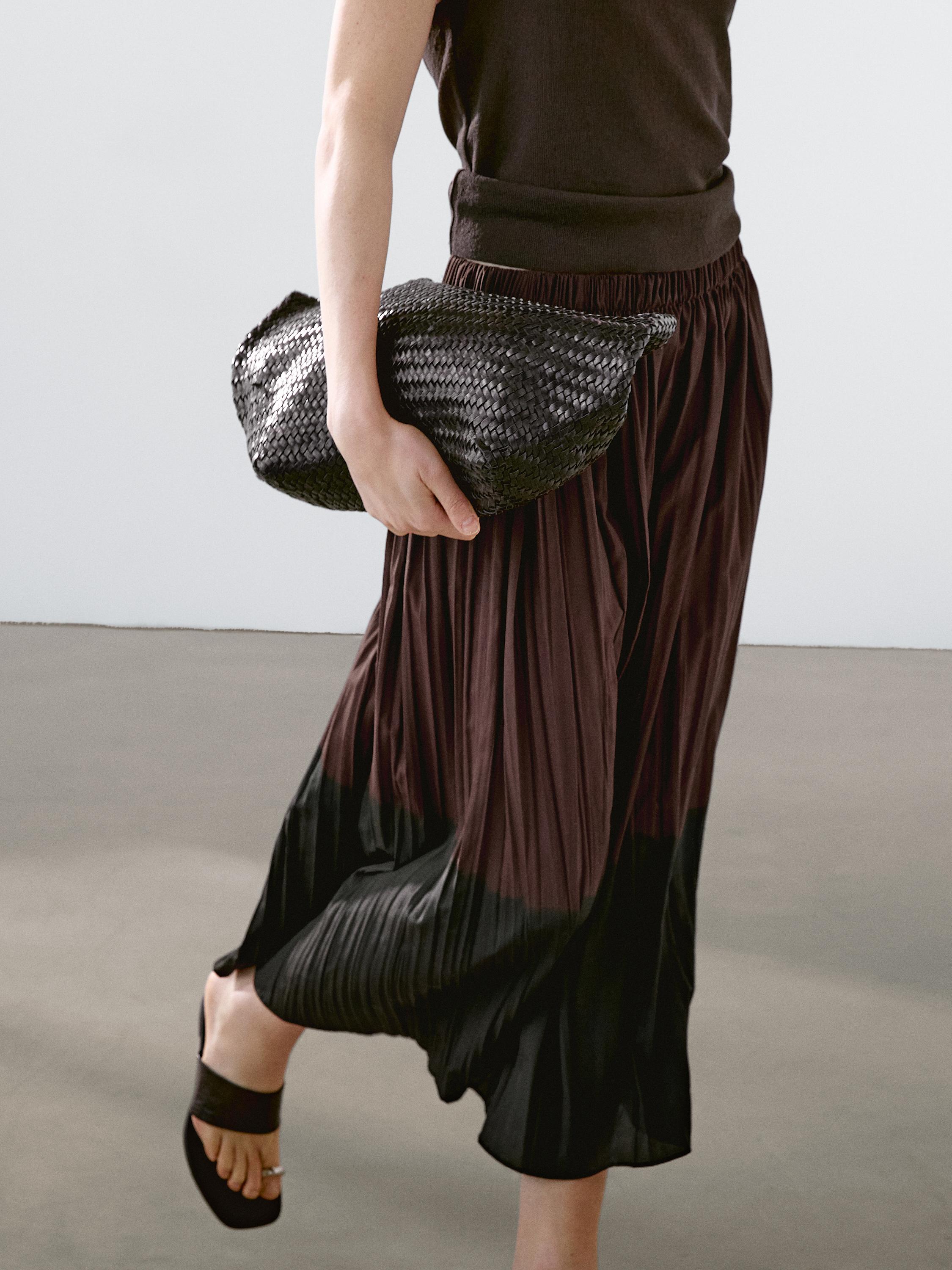 Jupe longue fluide plissée